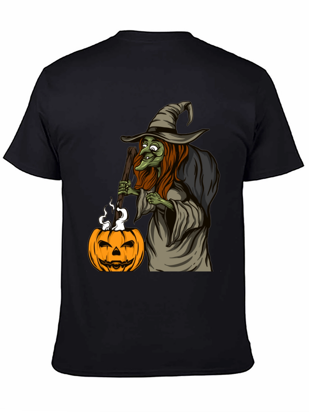 Witch & Pumpkin Graphic Tee - Halloween T-Shirt
