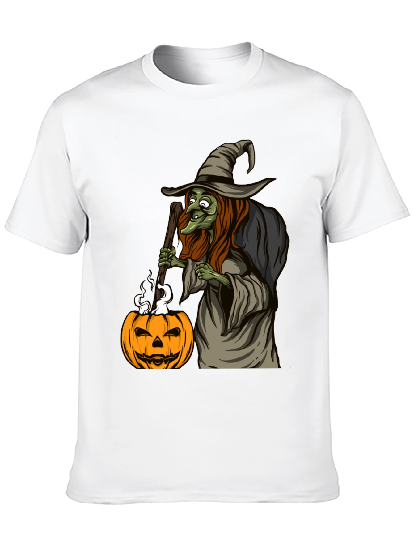 Witch & Pumpkin Graphic Tee - Halloween T-Shirt