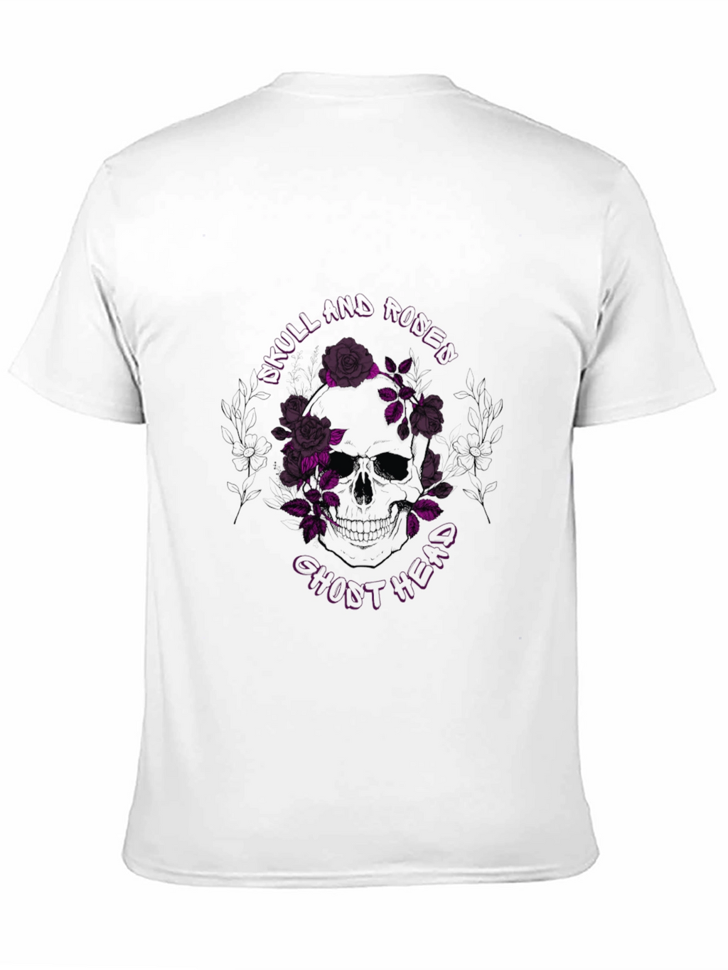 Skull & Roses Graphic Print Black T-Shirt