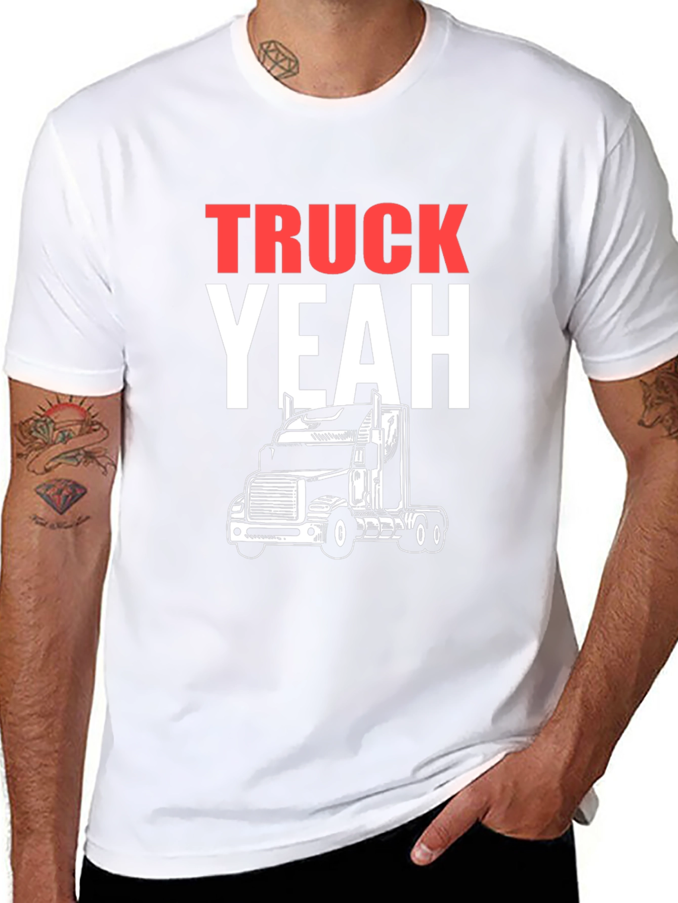 Truck Yeah T-Shirt - Black Graphic Tee for Men
