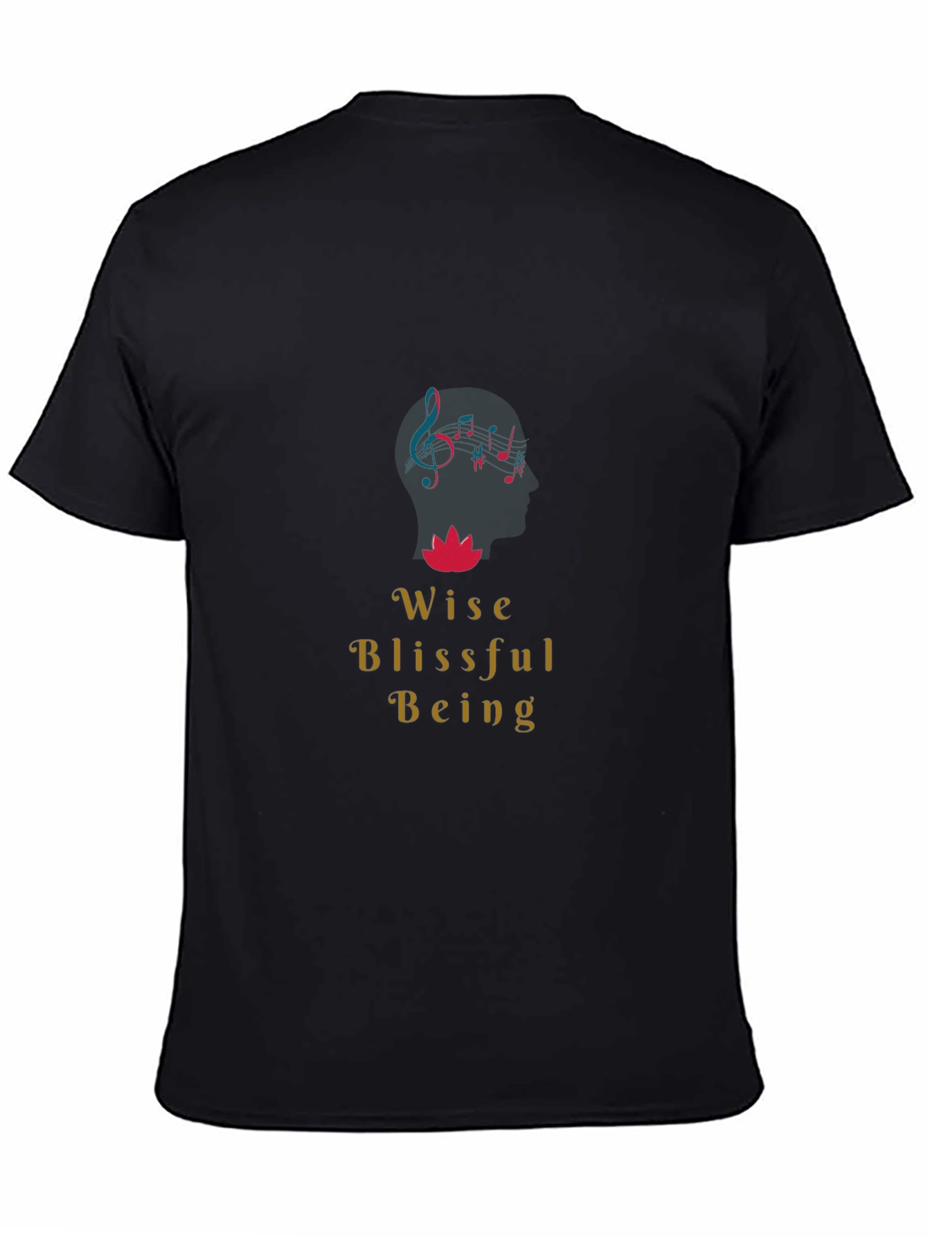Wise Blissful Being Graphic Black T-Shirt
