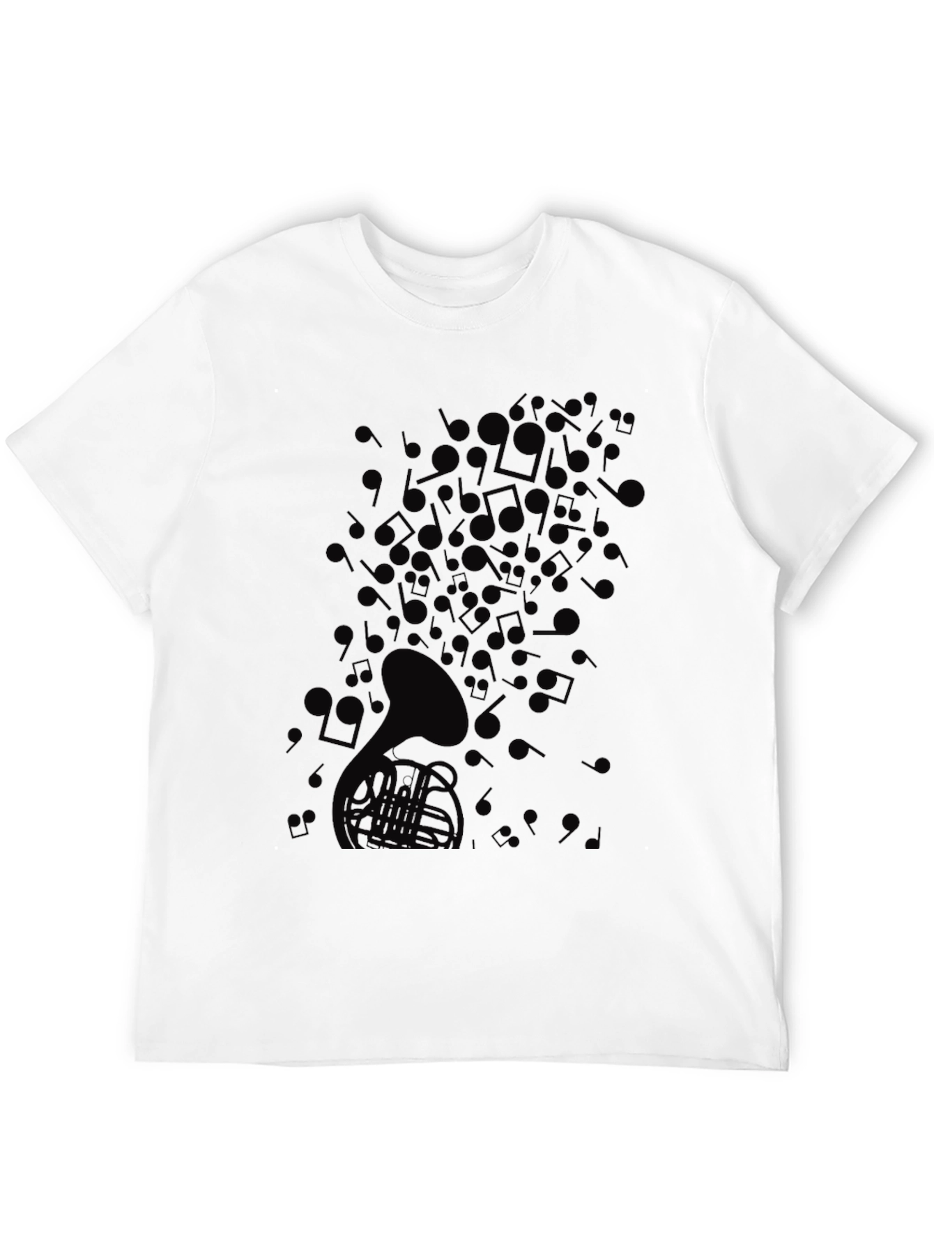 Mens Black Musical Note Graphic T-Shirt