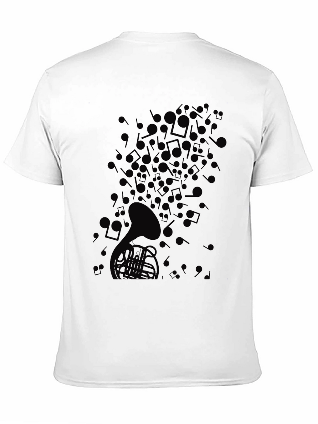 Mens Black Musical Note Graphic T-Shirt
