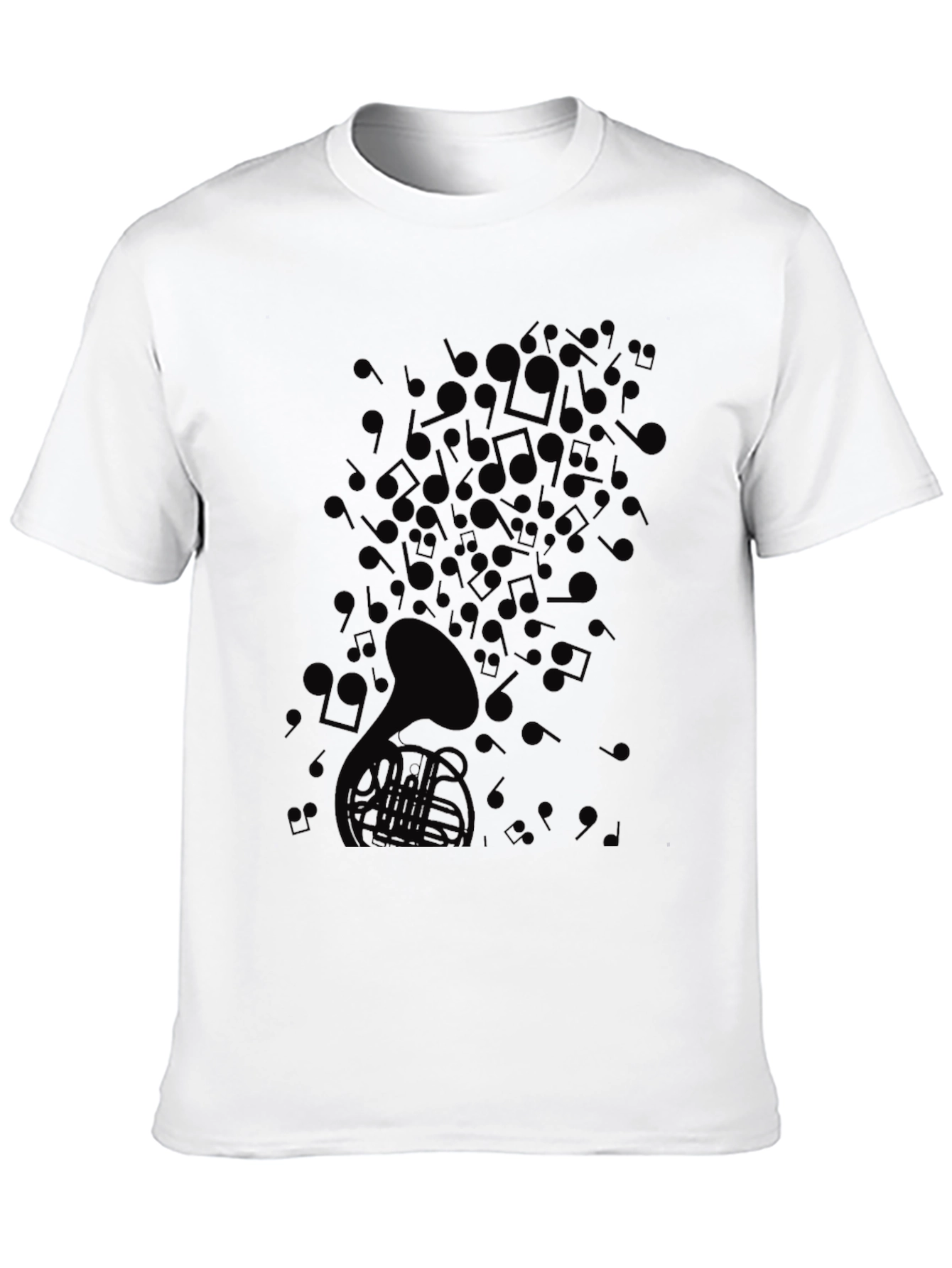 Mens Black Musical Note Graphic T-Shirt