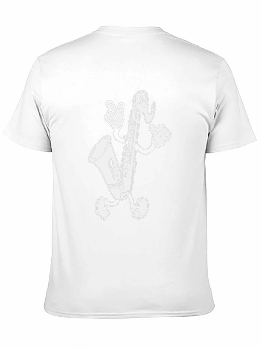 Cartoon Saxophone Black T-Shirt