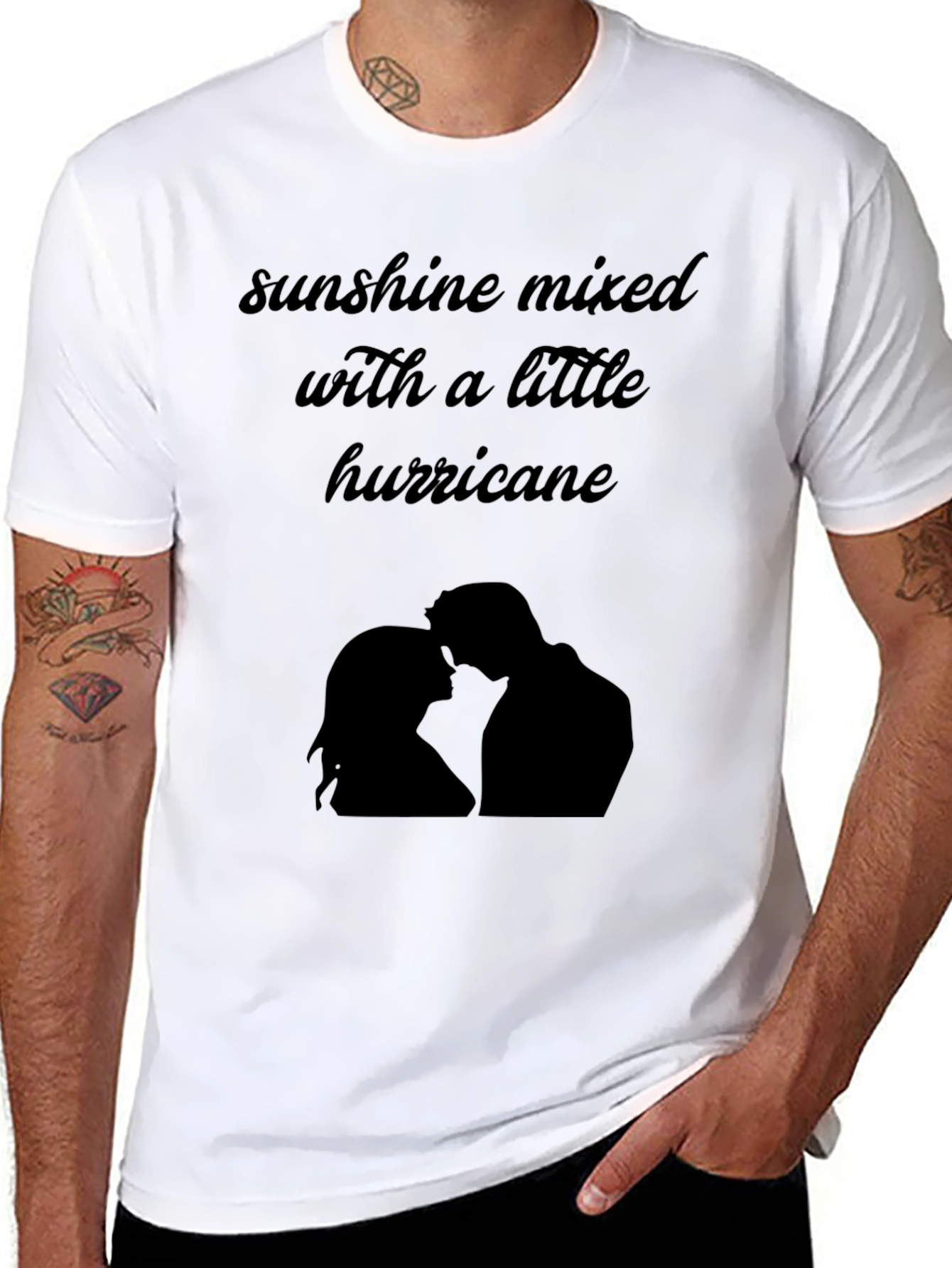 Sunshine Hurricane Graphic Tee - Stylish Black T-Shirt