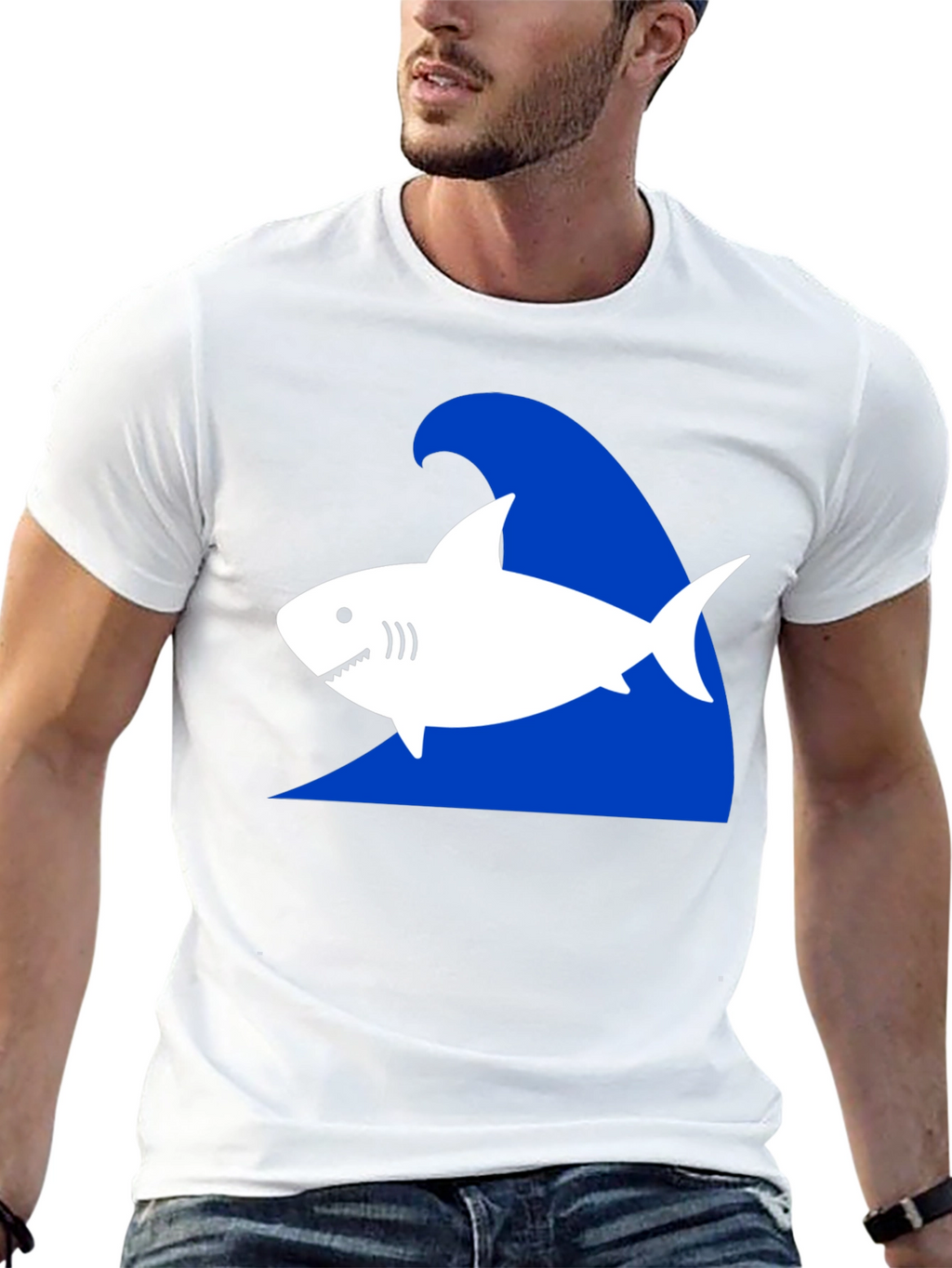 Shark Wave Graphic T-Shirt - Black