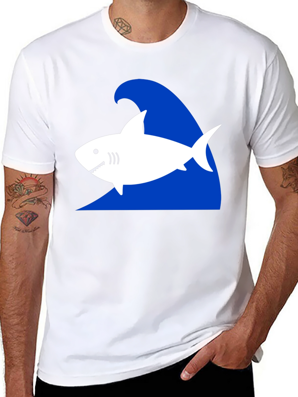 Shark Wave Graphic T-Shirt - Black