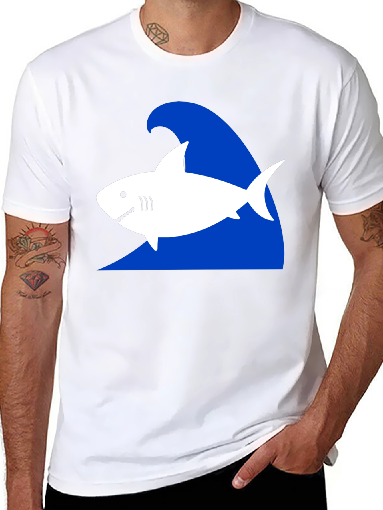 Shark Wave Graphic T-Shirt - Black