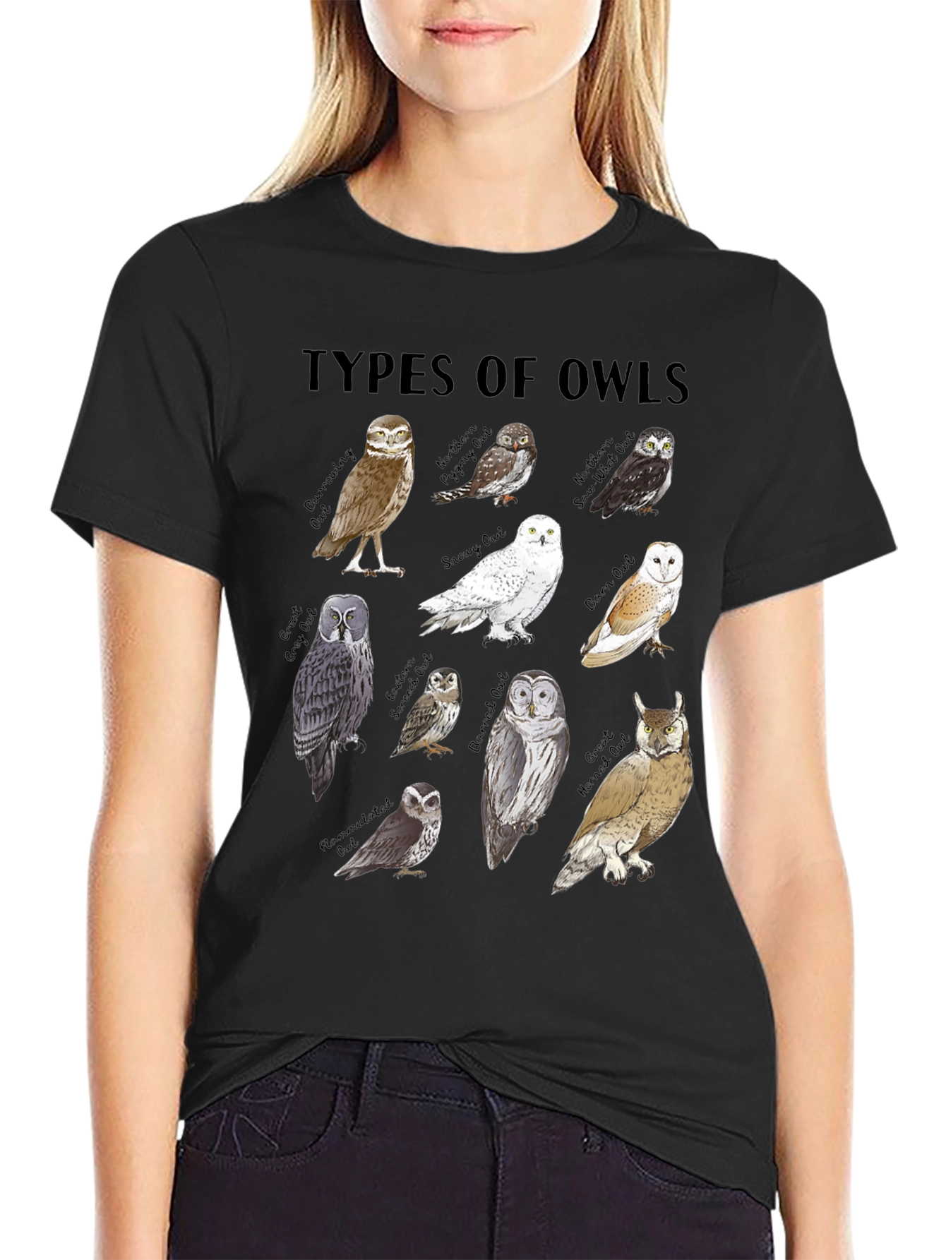 Types of Owls Graphic T-Shirt - Bird Lover Tee