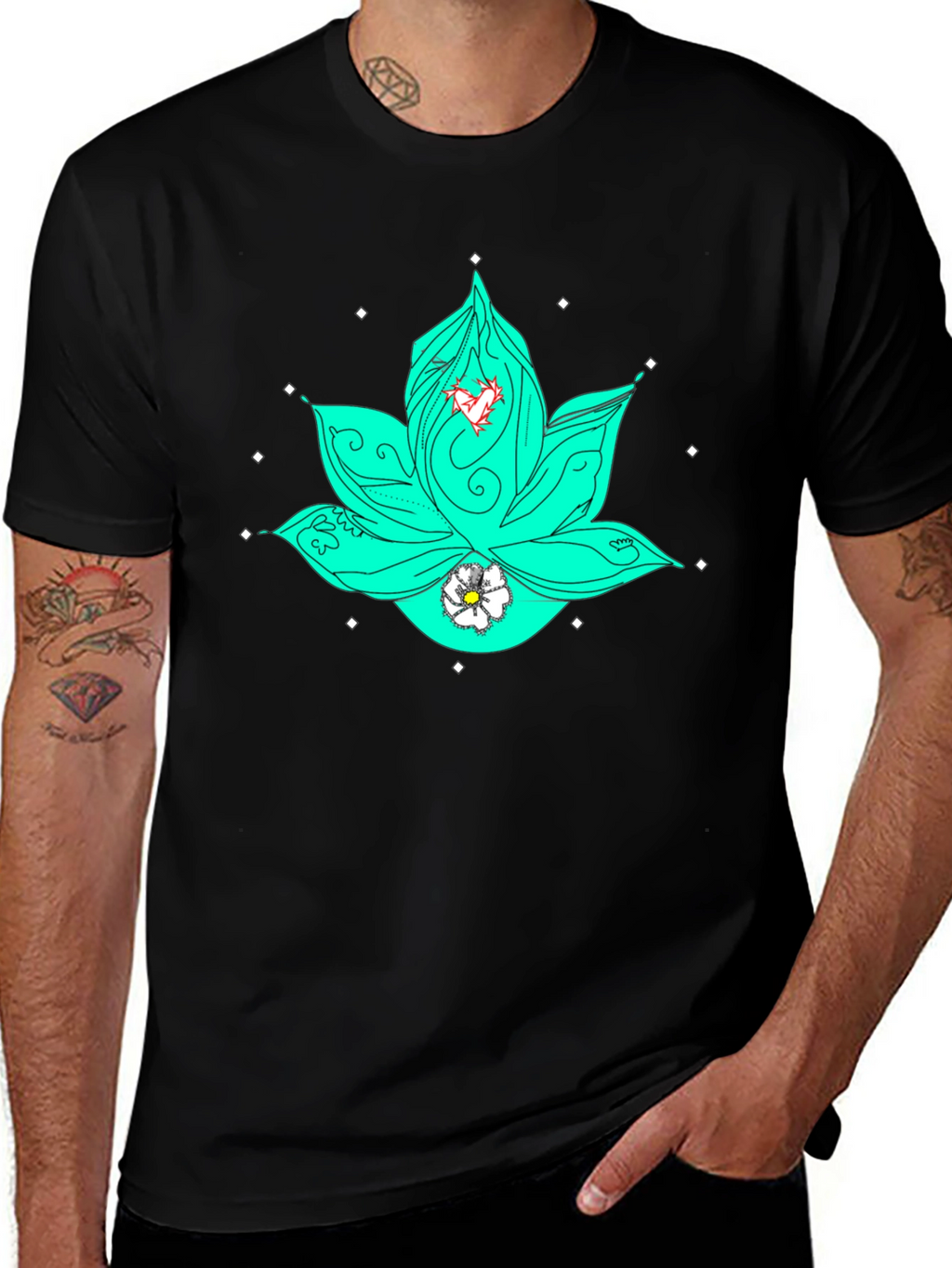 Lotus Heart Graphic Tee - Relaxed Fit