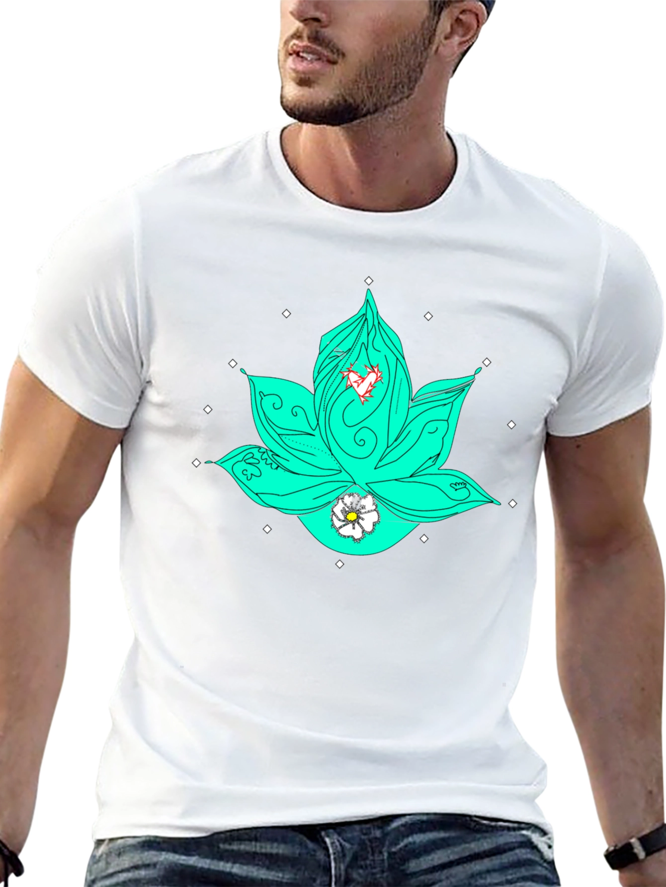 Lotus Heart Graphic Tee - Relaxed Fit