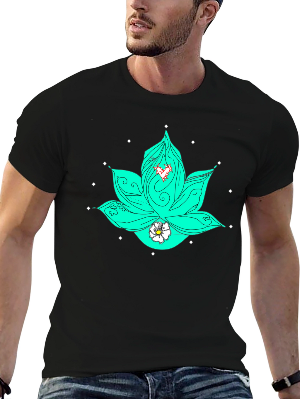 Lotus Heart Graphic Tee - Relaxed Fit