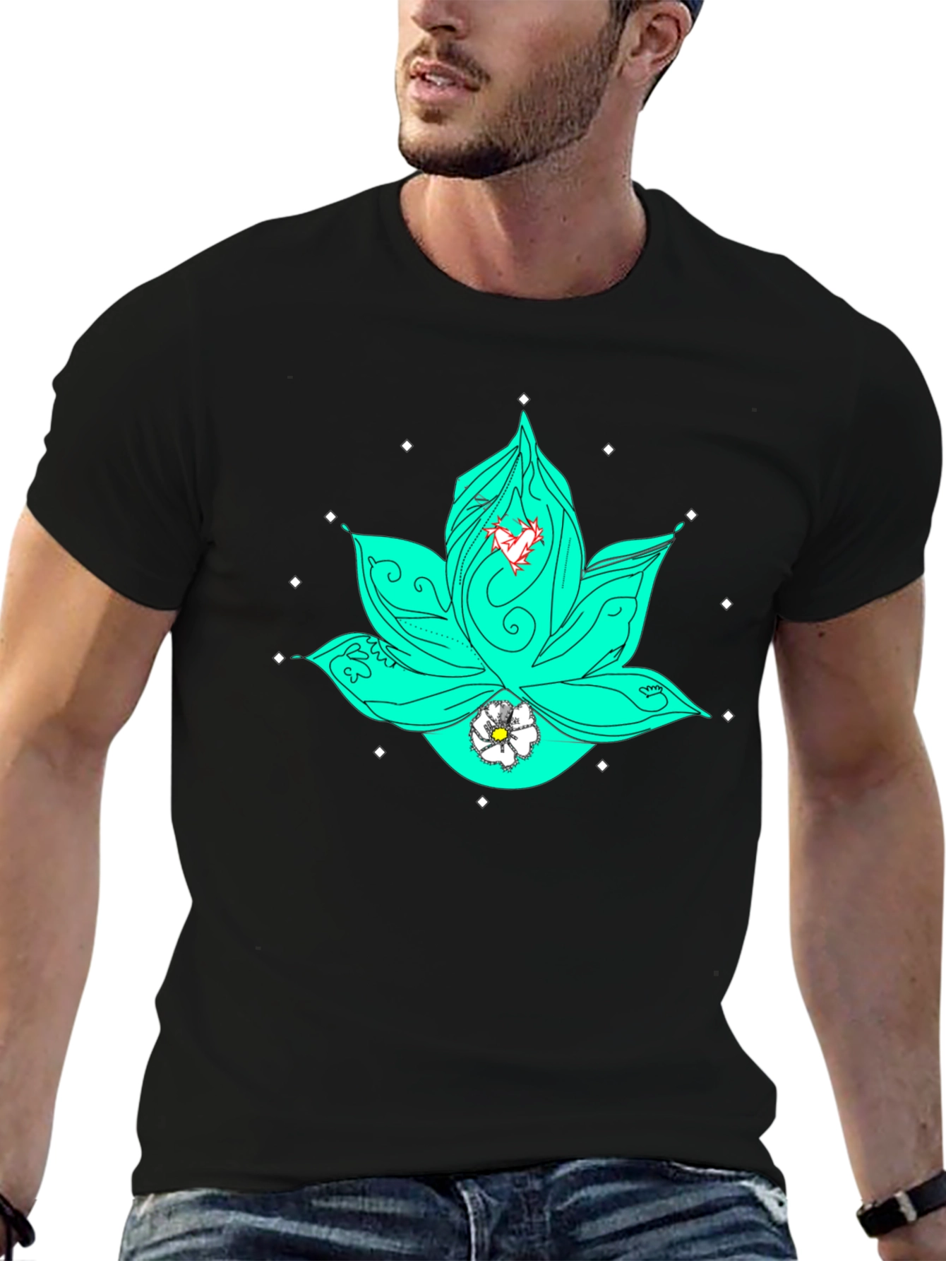 Lotus Heart Graphic Tee - Relaxed Fit