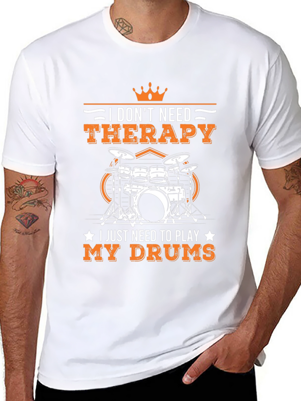 Drummer Therapy T-Shirt - Music Lover Tee
