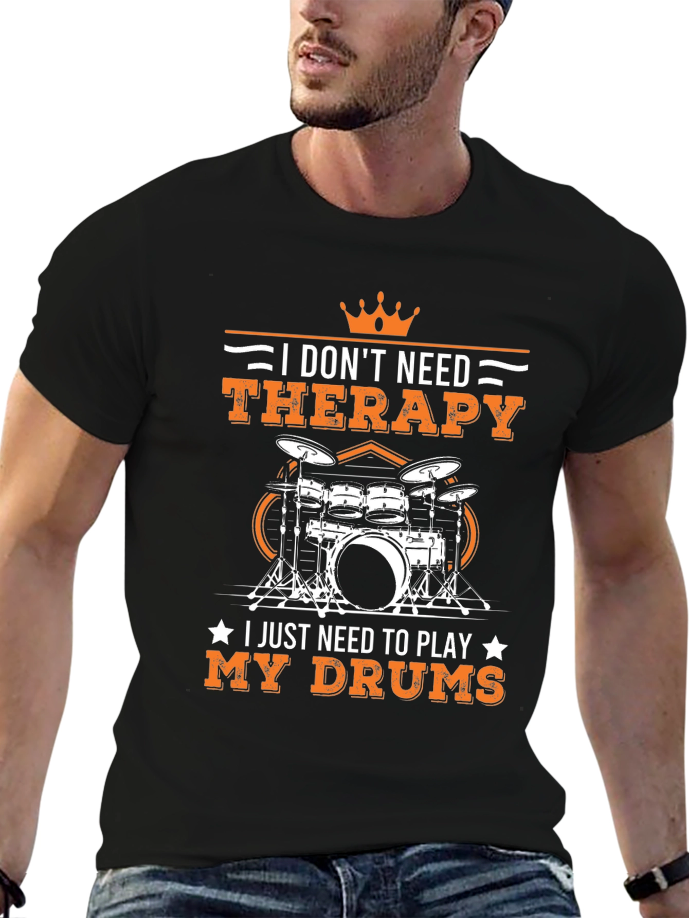 Drummer Therapy T-Shirt - Music Lover Tee