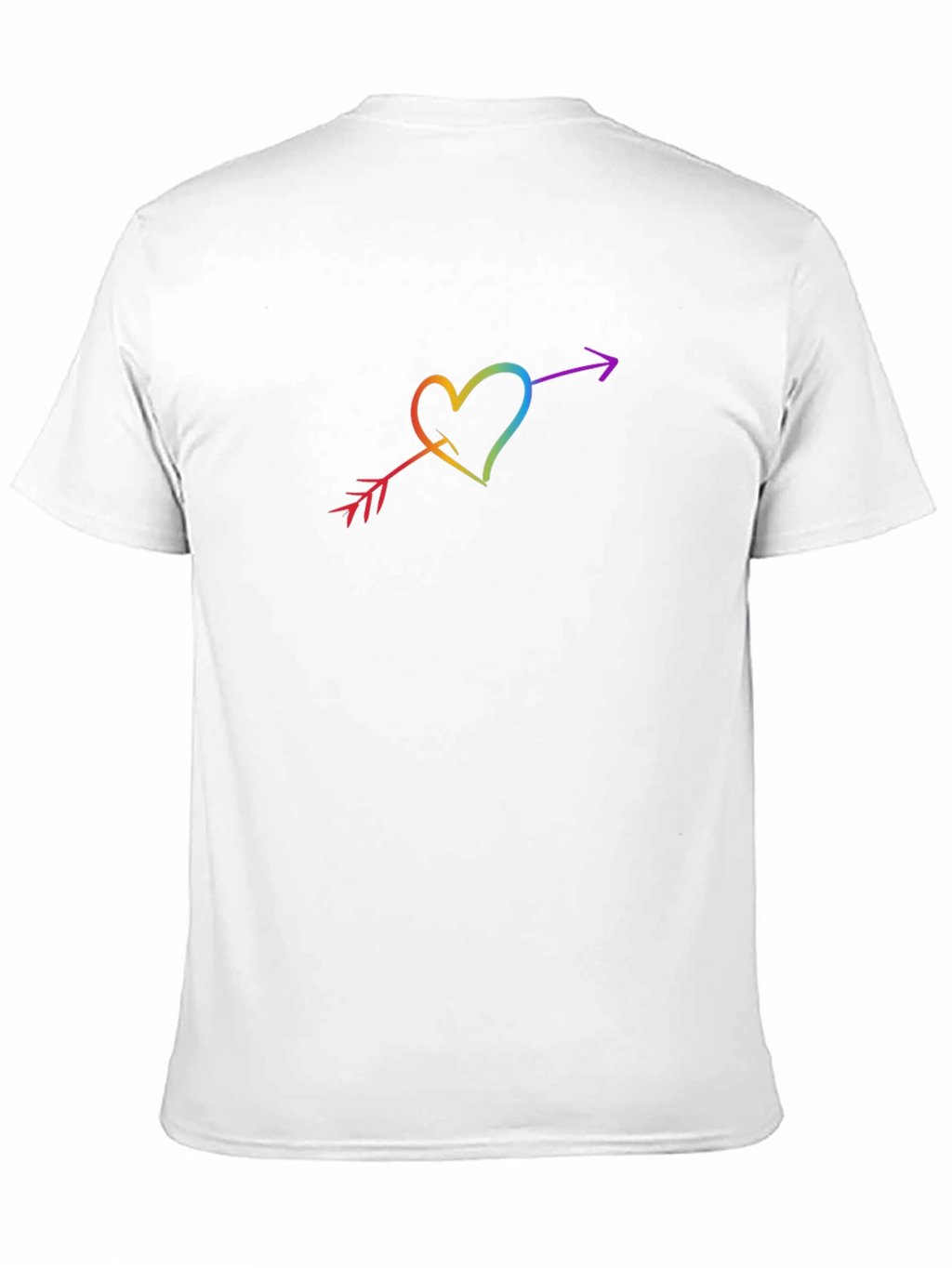 Rainbow Heart Arrow Graphic Black T-Shirt