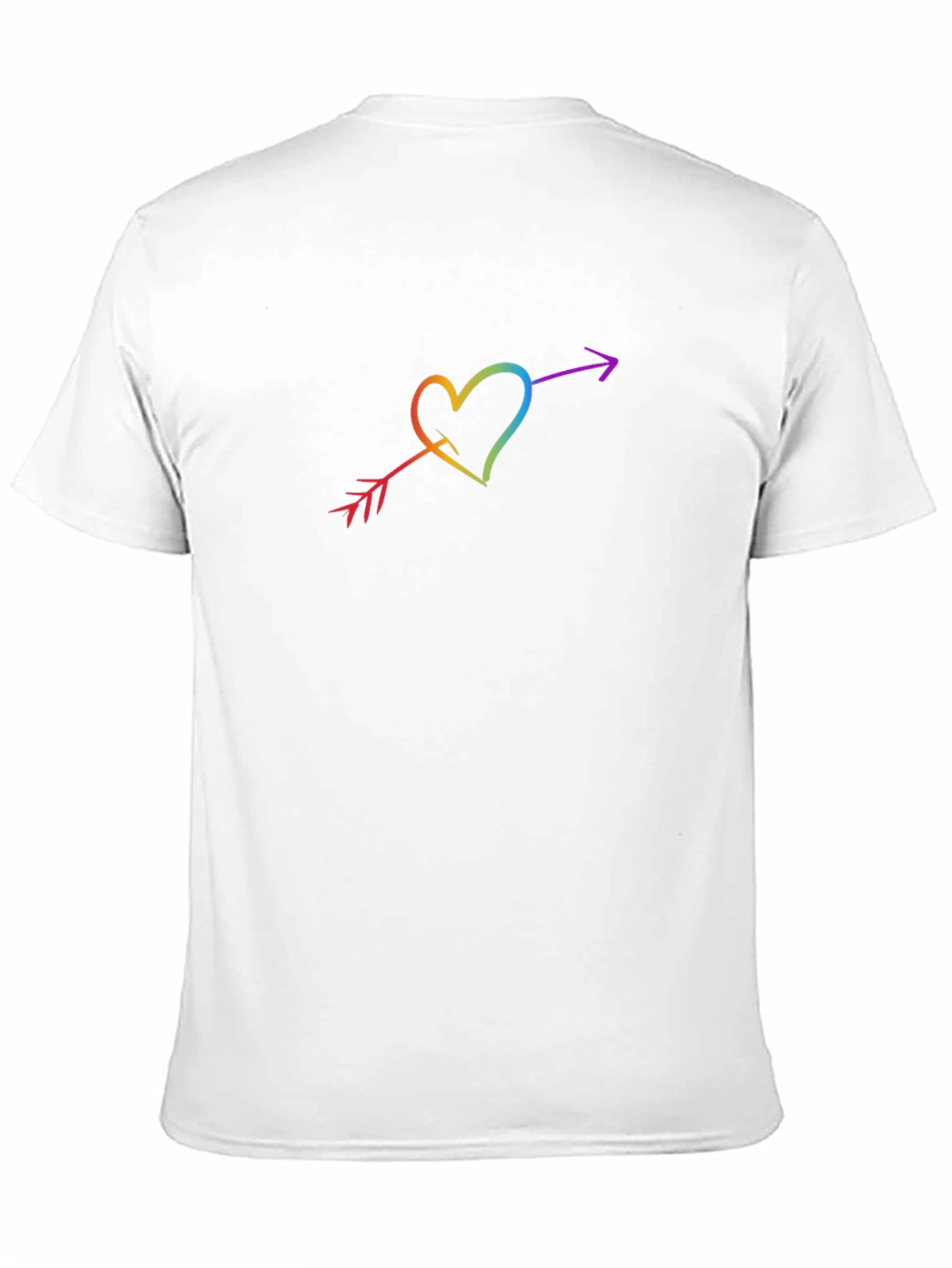 Rainbow Heart Arrow Graphic Black T-Shirt