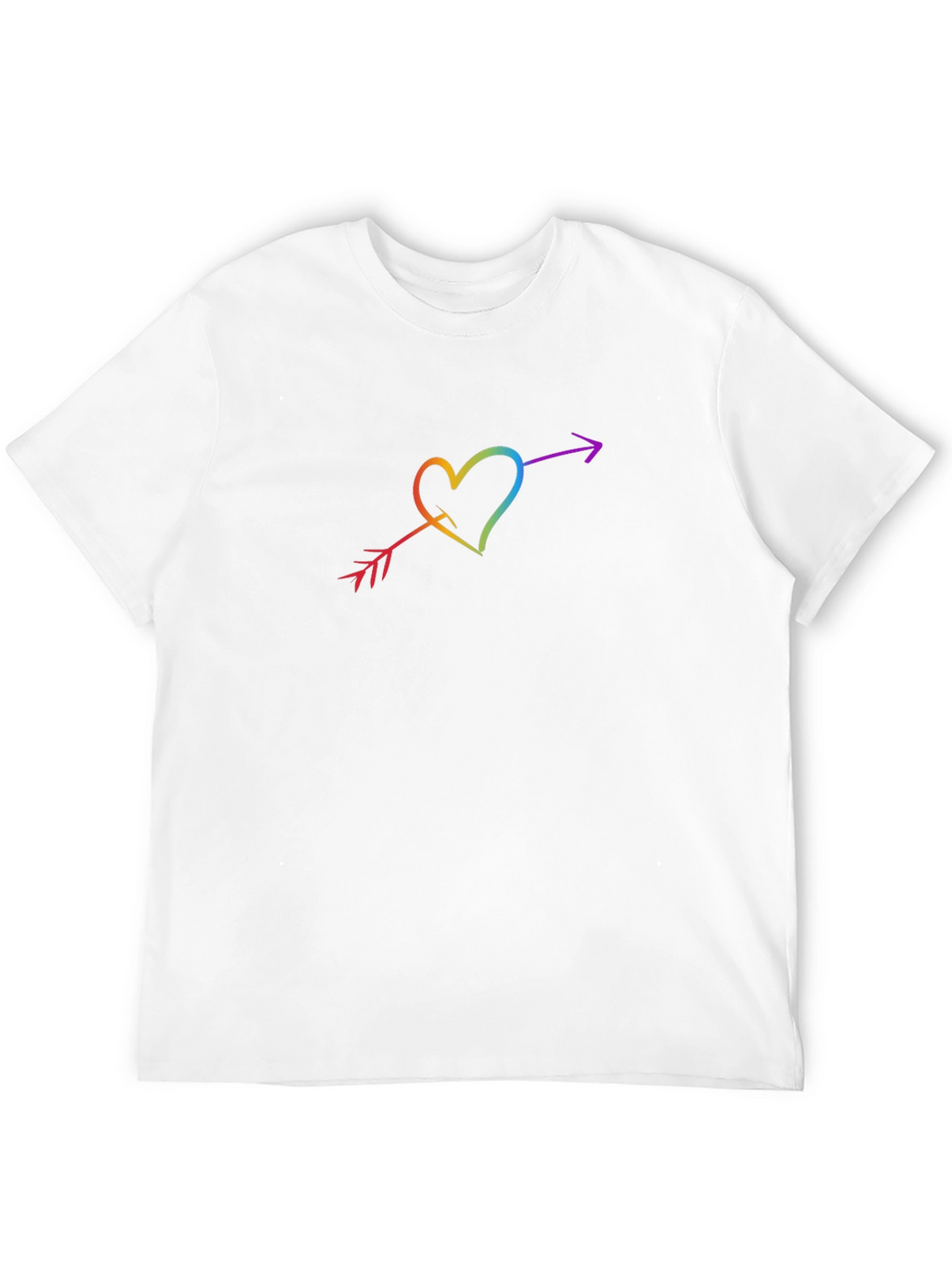 Rainbow Heart Arrow Graphic Black T-Shirt