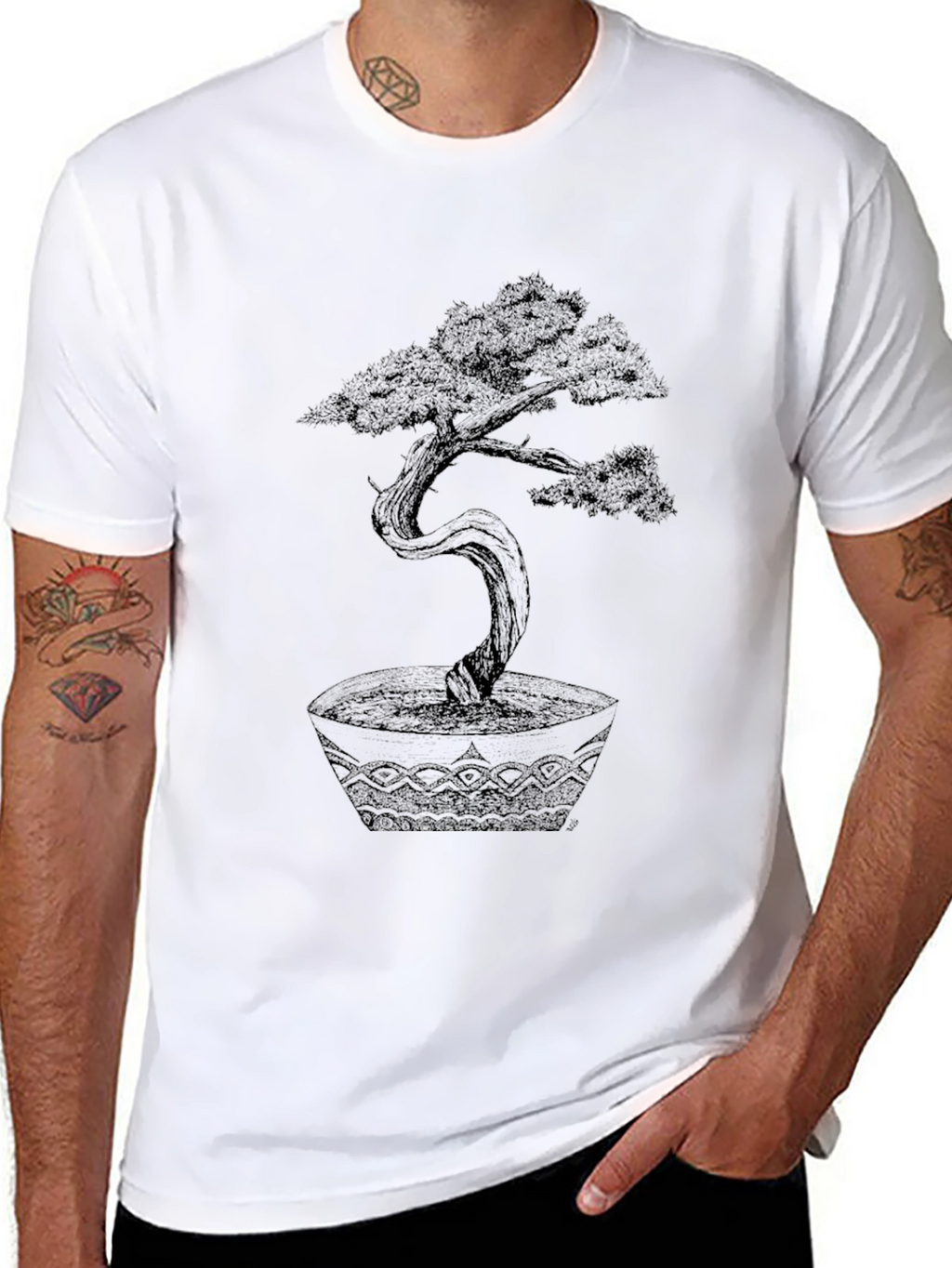 Bonsai Tree Graphic Tee - Unique Artistic Design
