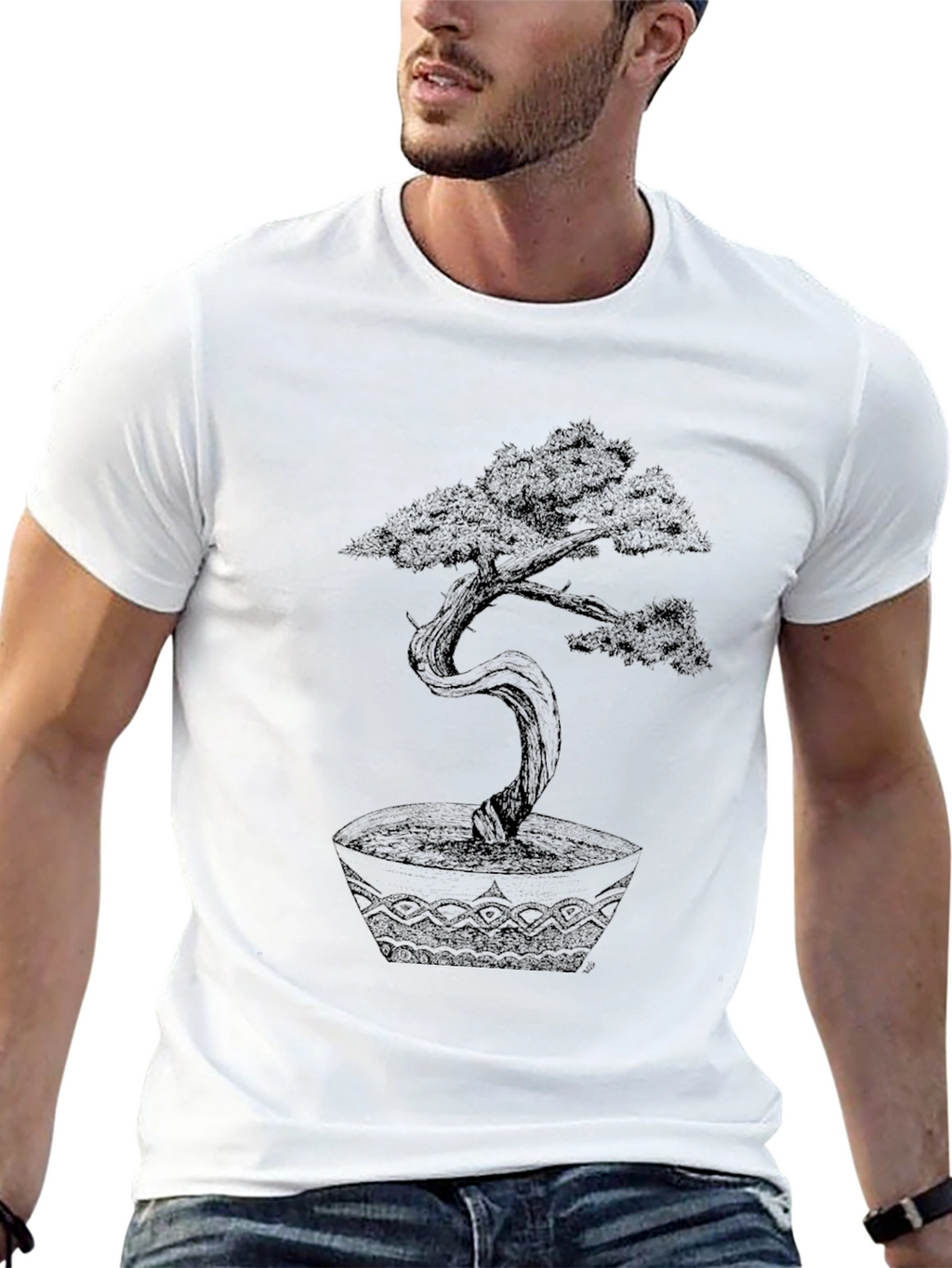 Bonsai Tree Graphic Tee - Unique Artistic Design