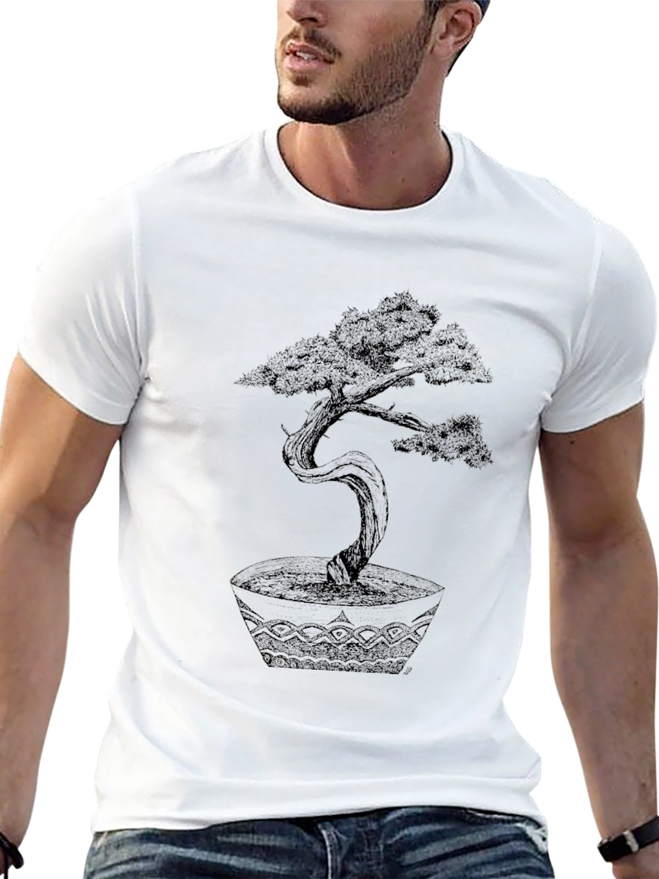 Bonsai Tree Graphic Tee - Unique Artistic Design