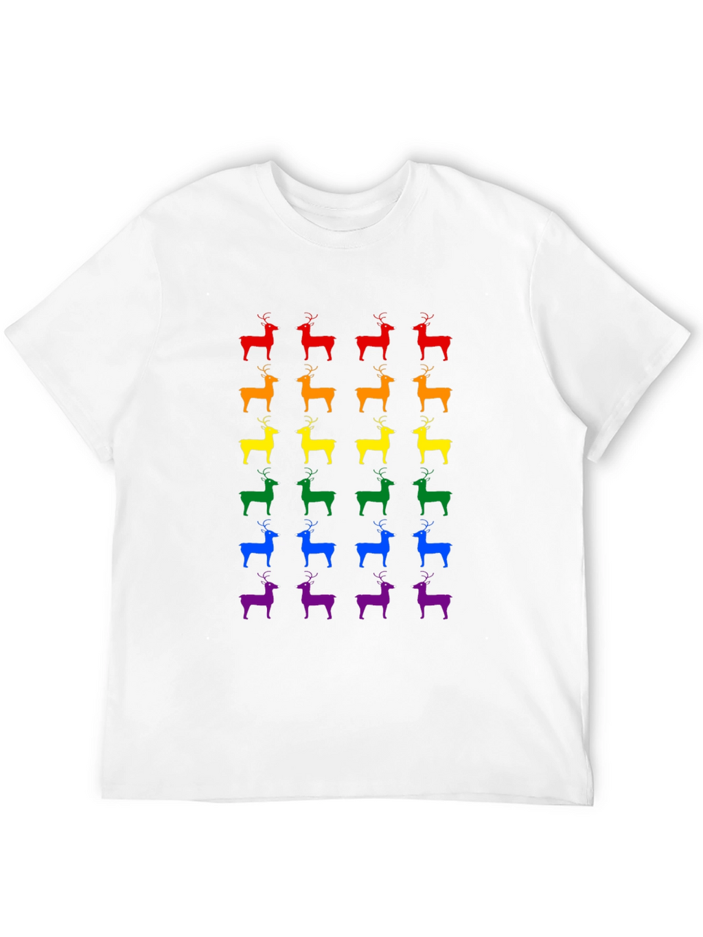 Rainbow Deer Pride T-Shirt - Soft Cotton Crew Neck