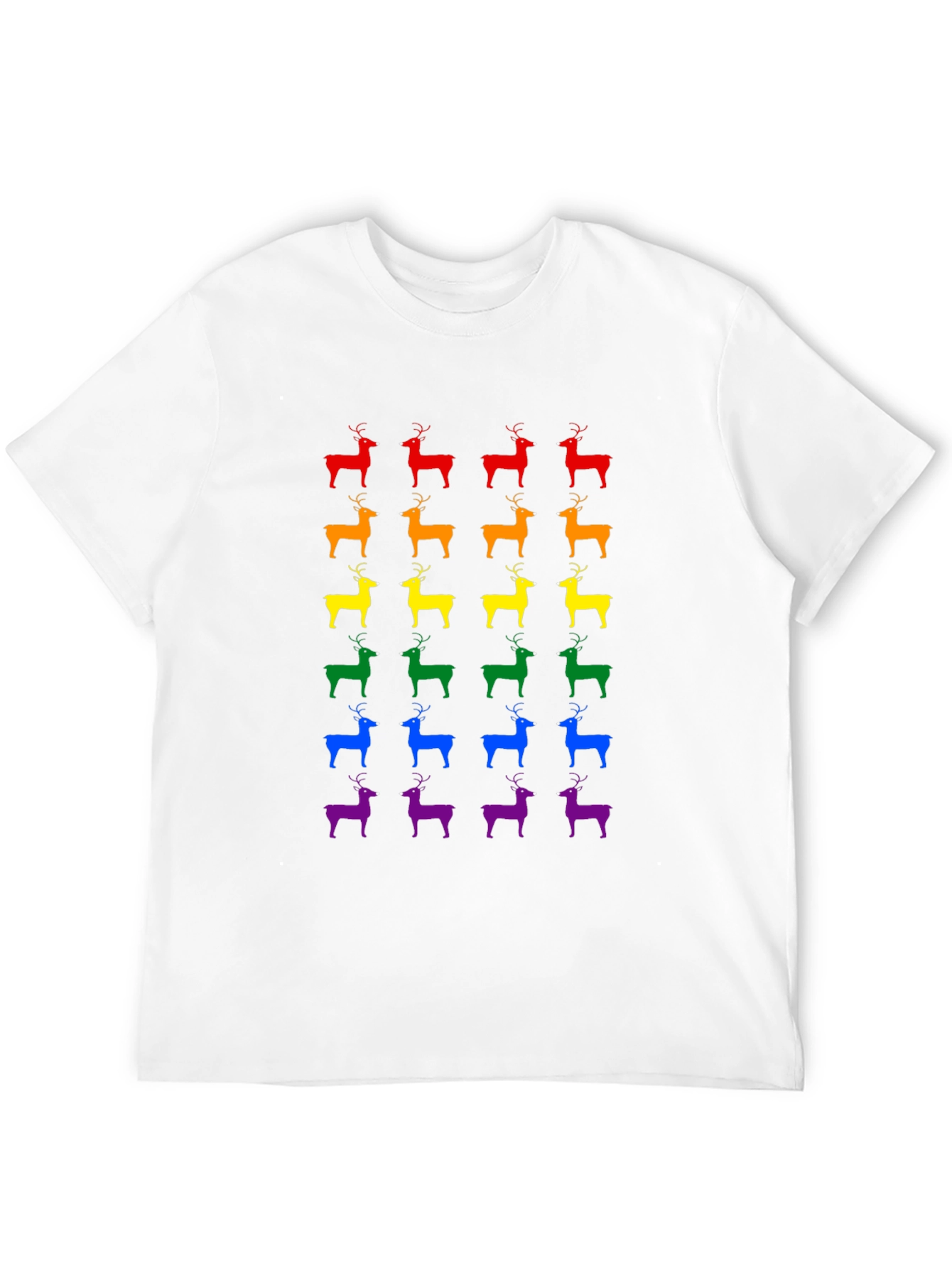Rainbow Deer Pride T-Shirt - Soft Cotton Crew Neck