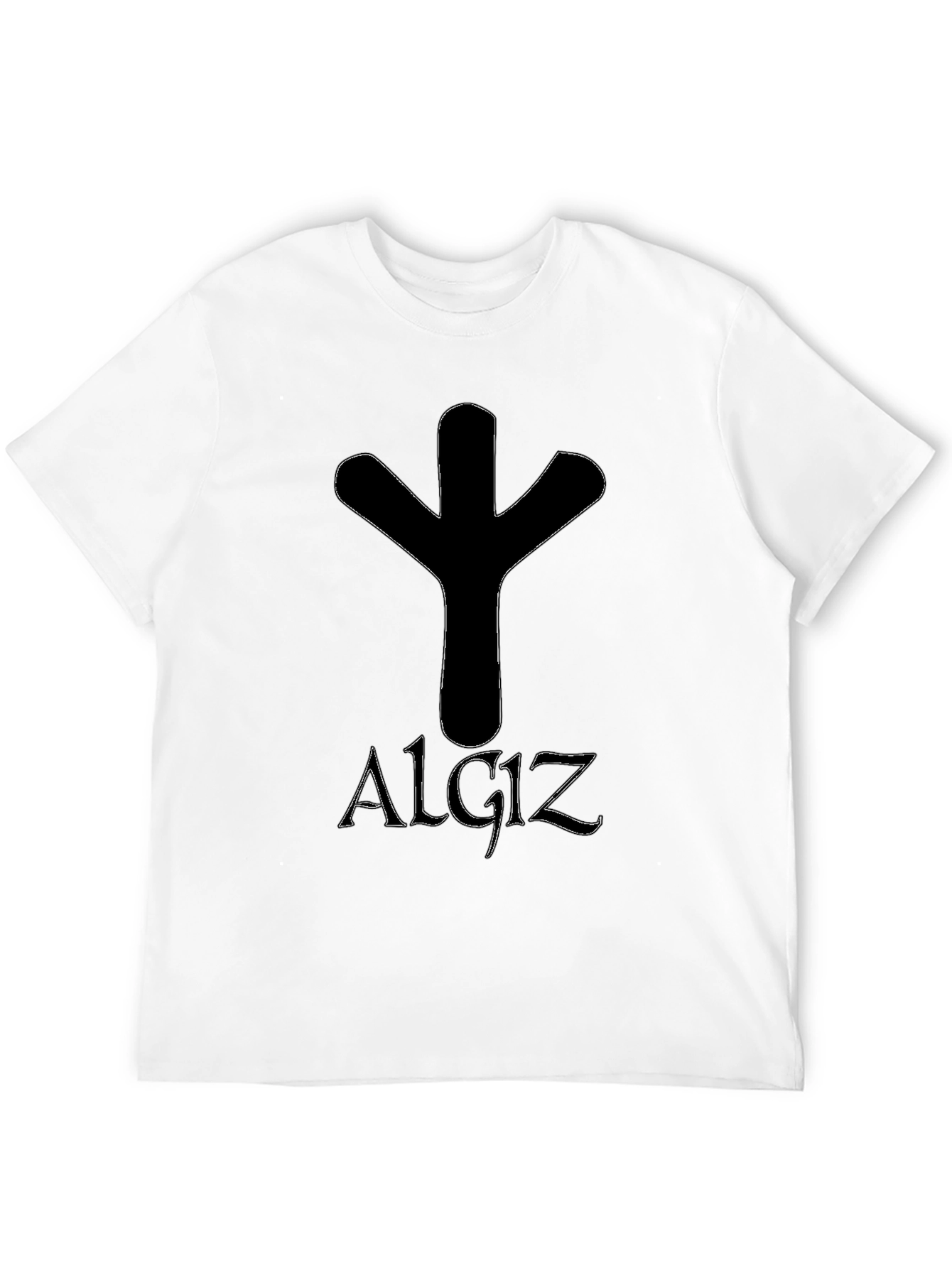 Algiz Rune T-Shirt - Black Graphic Tee