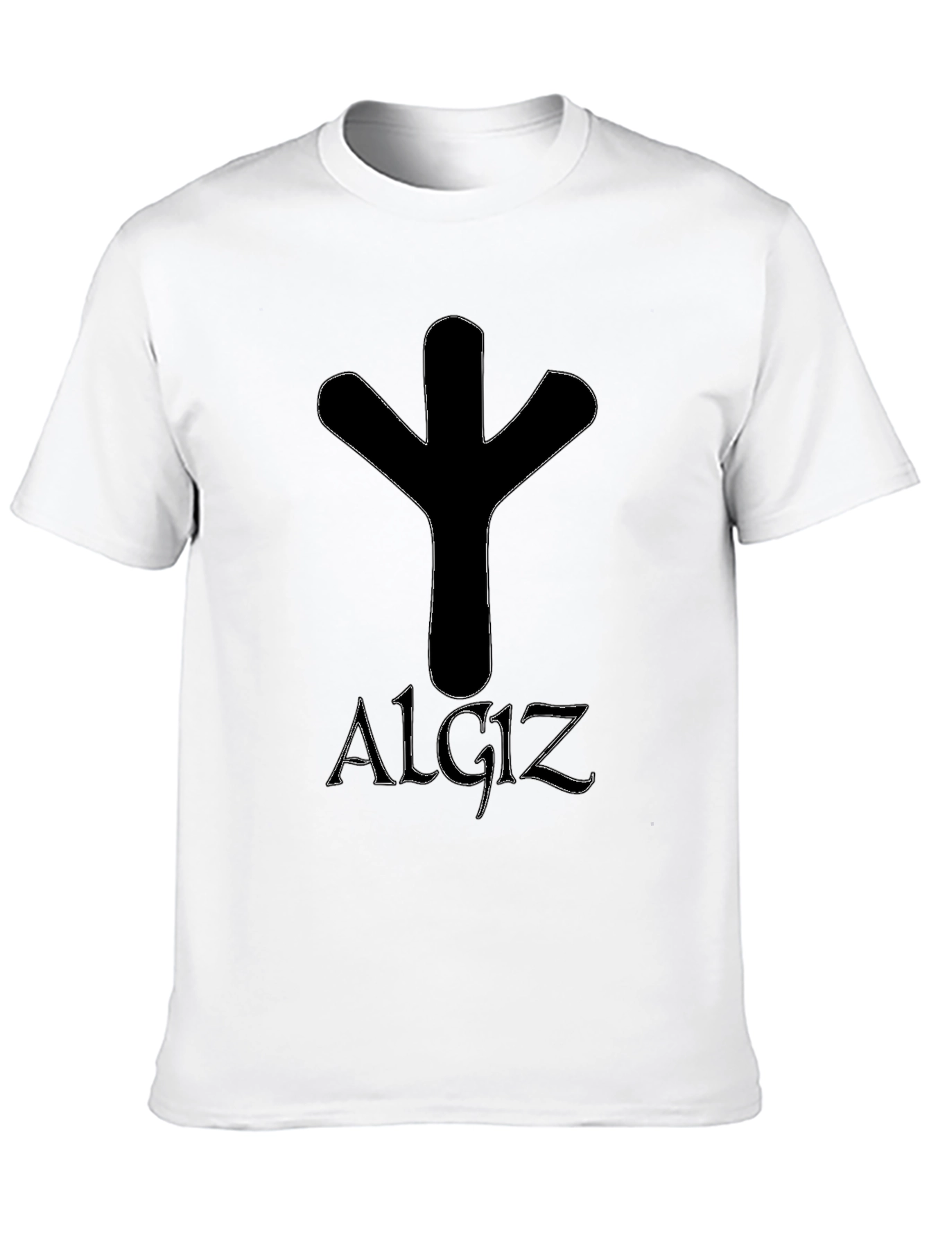 Algiz Rune T-Shirt - Black Graphic Tee
