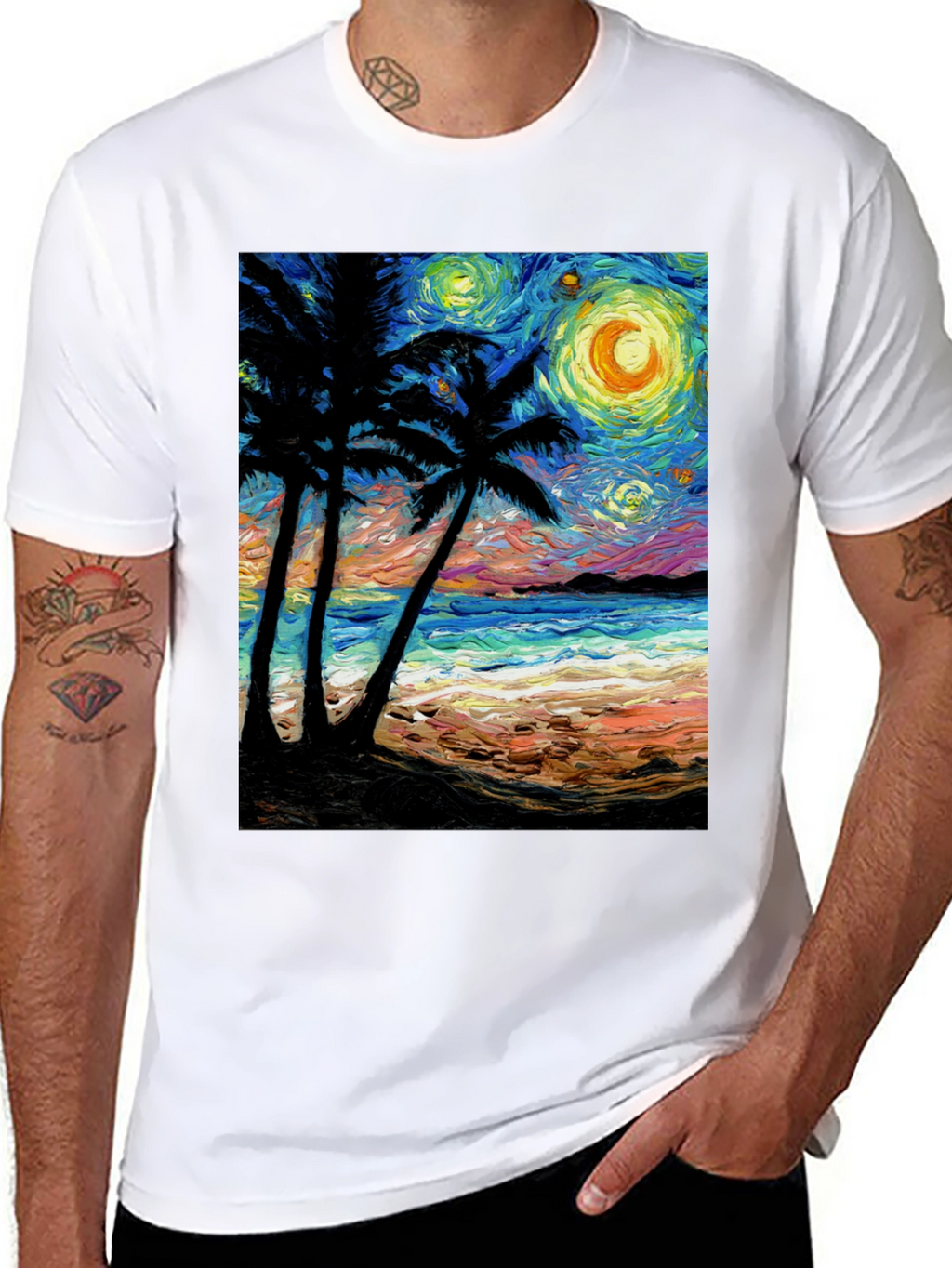 Starry Night Beach T-Shirt