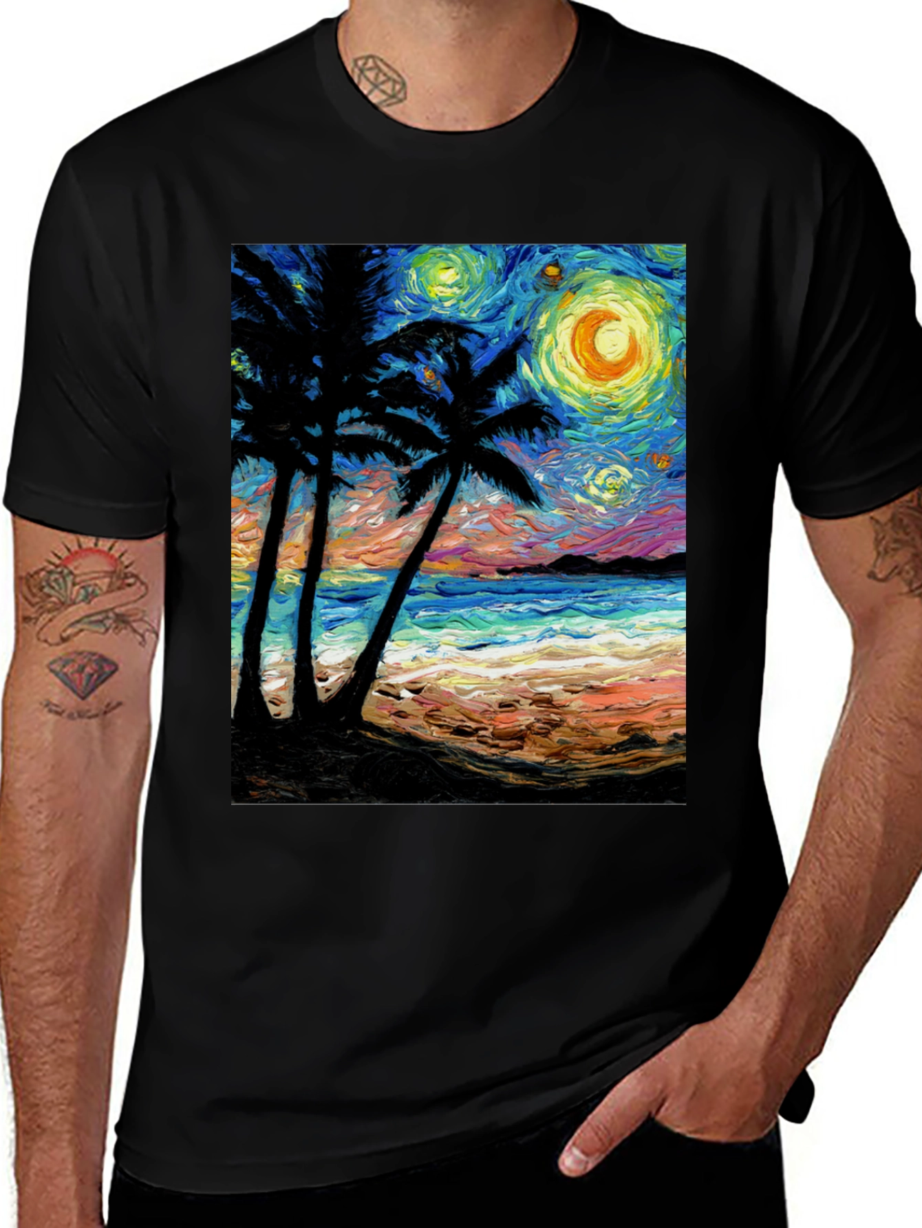 Starry Night Beach T-Shirt