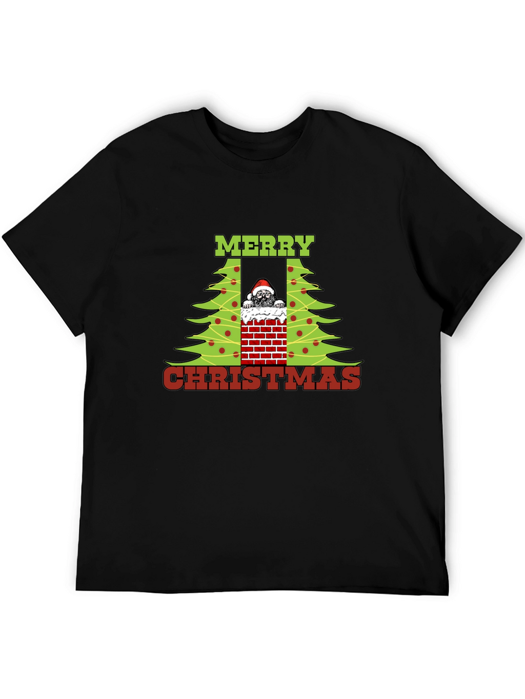 Merry Christmas Pug in Chimney T-Shirt