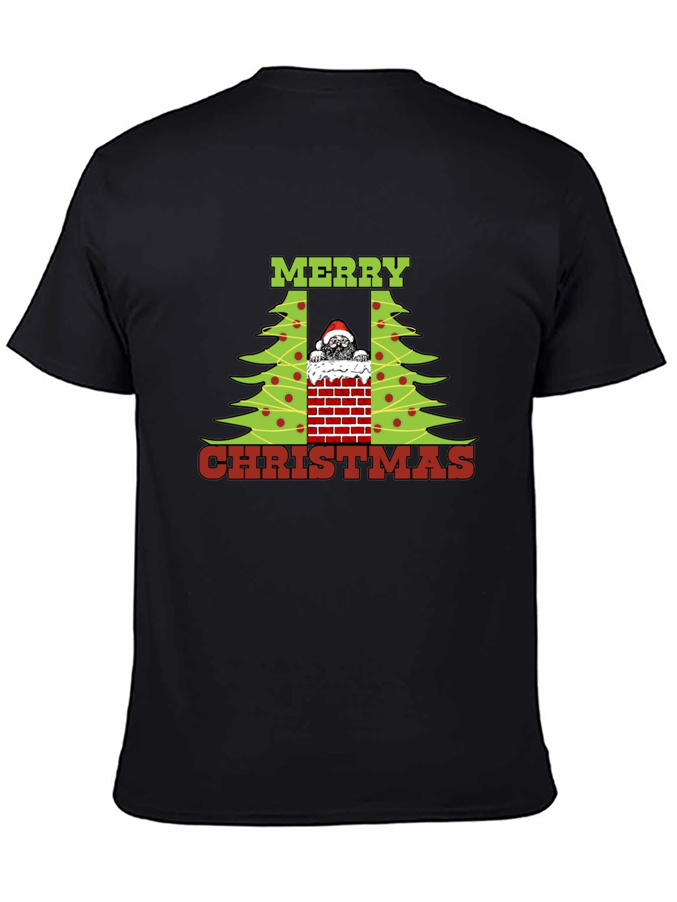Merry Christmas Pug in Chimney T-Shirt