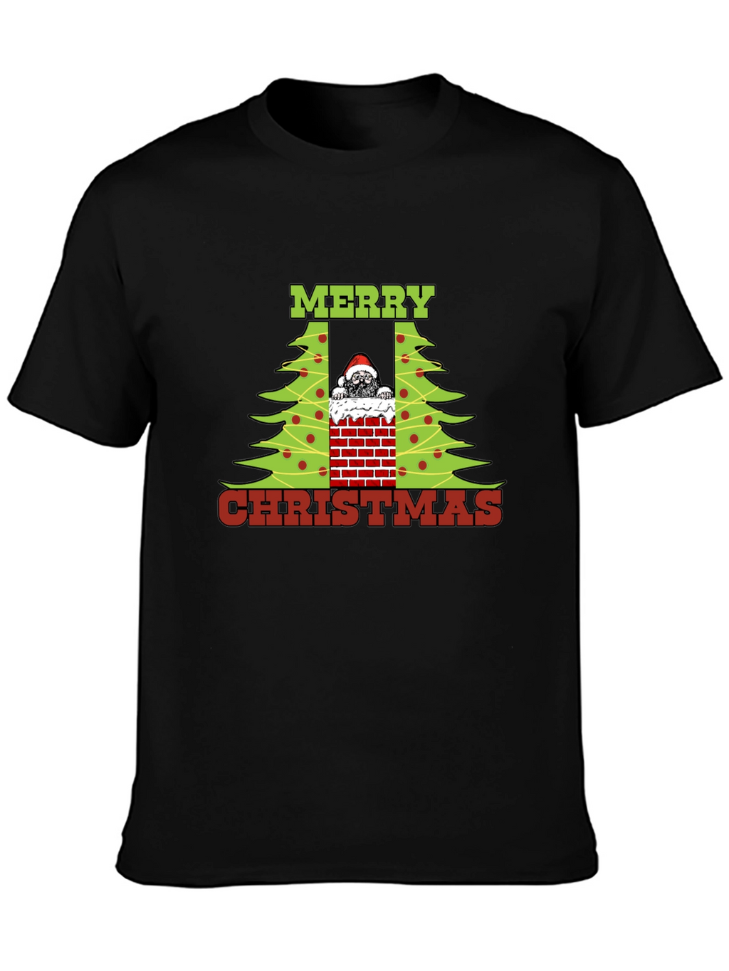 Merry Christmas Pug in Chimney T-Shirt