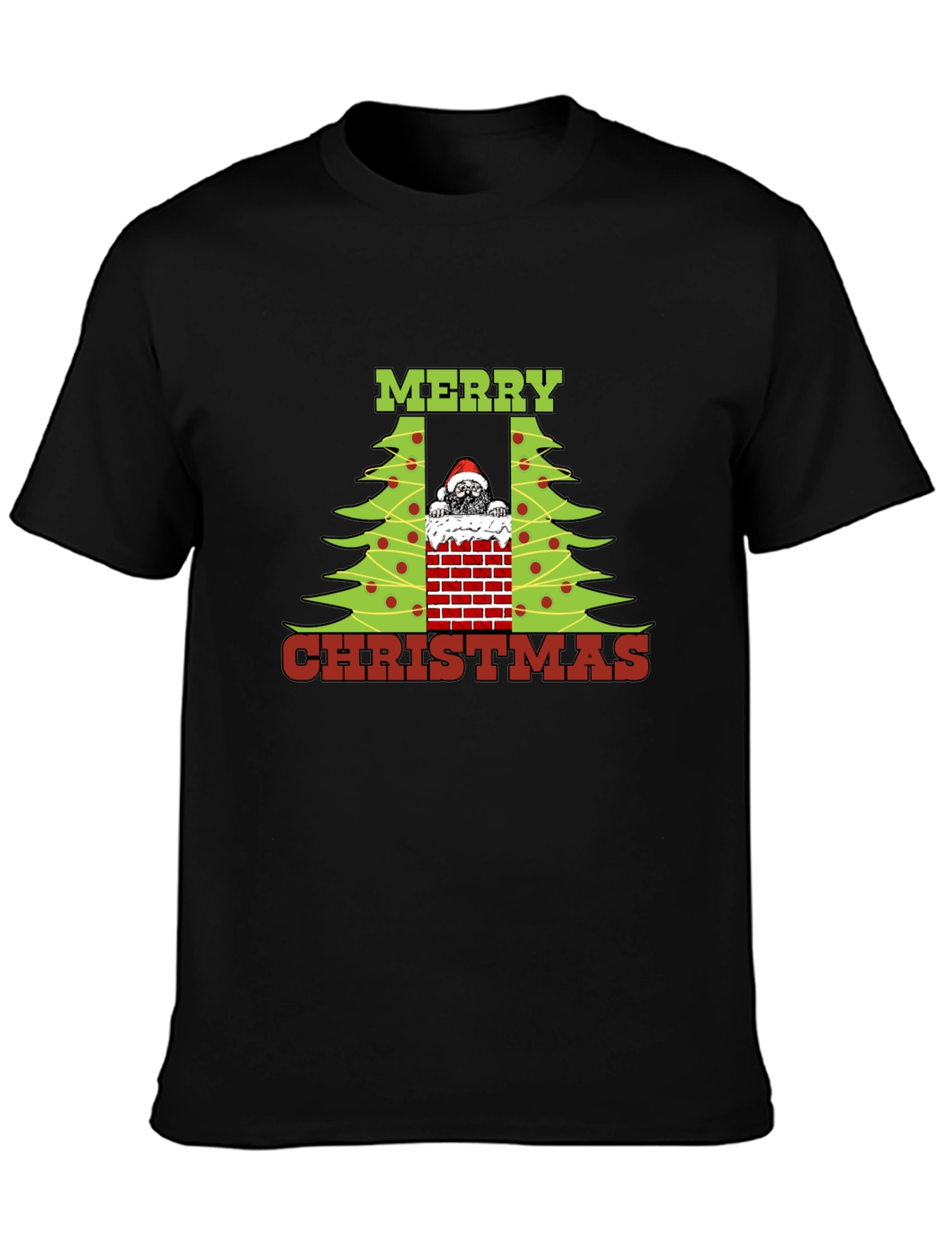 Merry Christmas Pug in Chimney T-Shirt