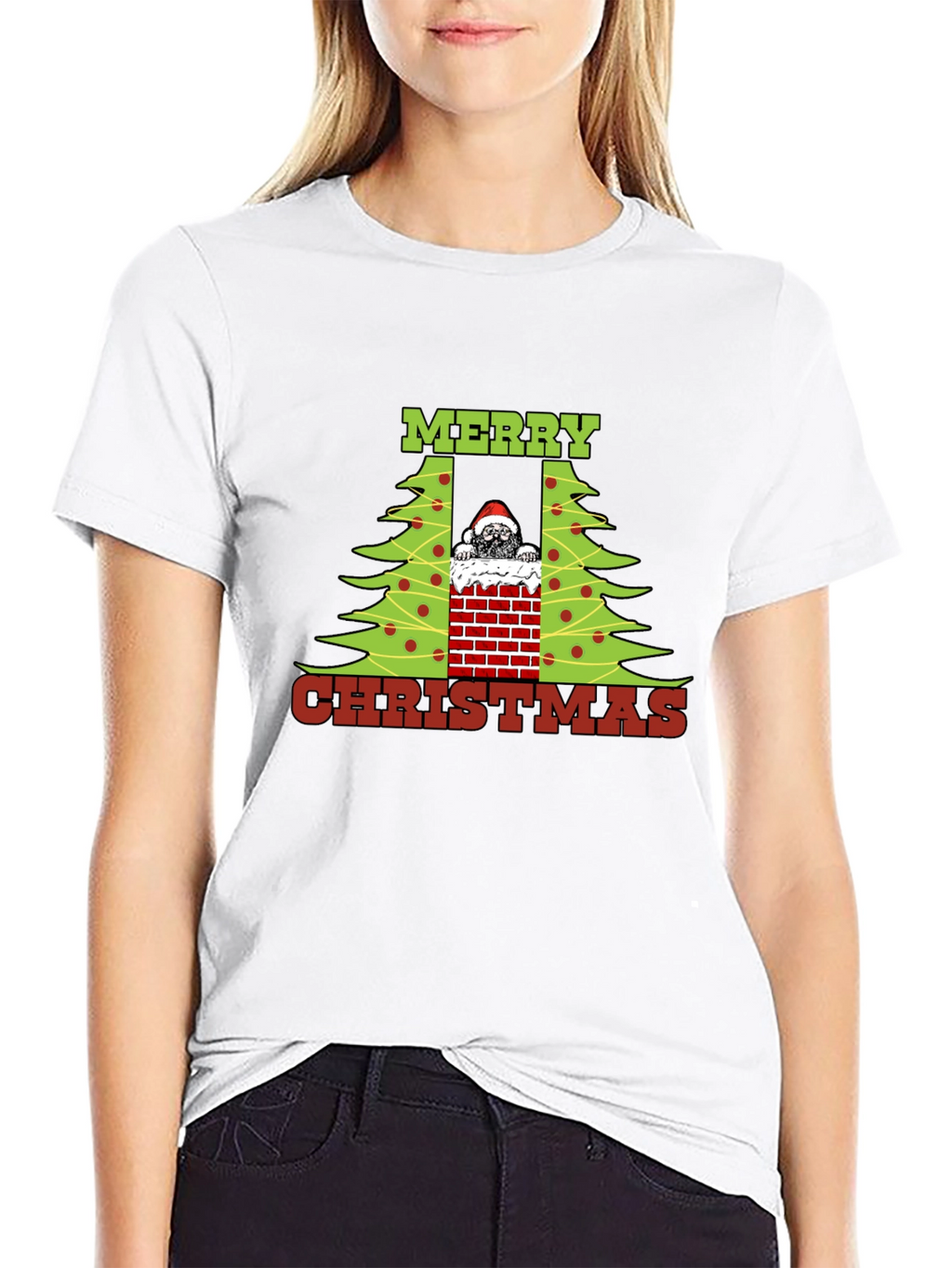 Merry Christmas Pug in Chimney T-Shirt