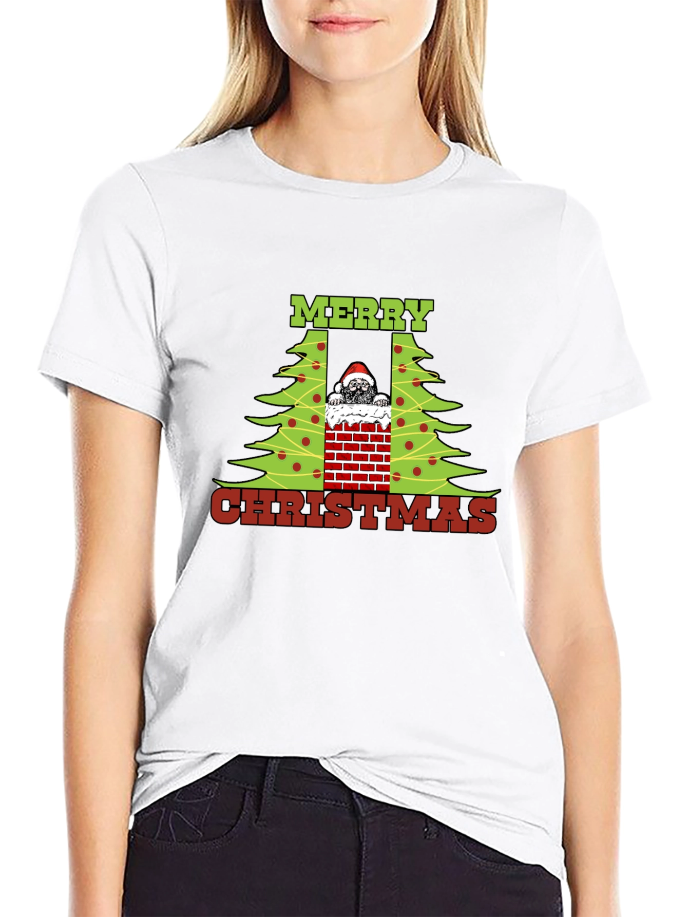 Merry Christmas Pug in Chimney T-Shirt