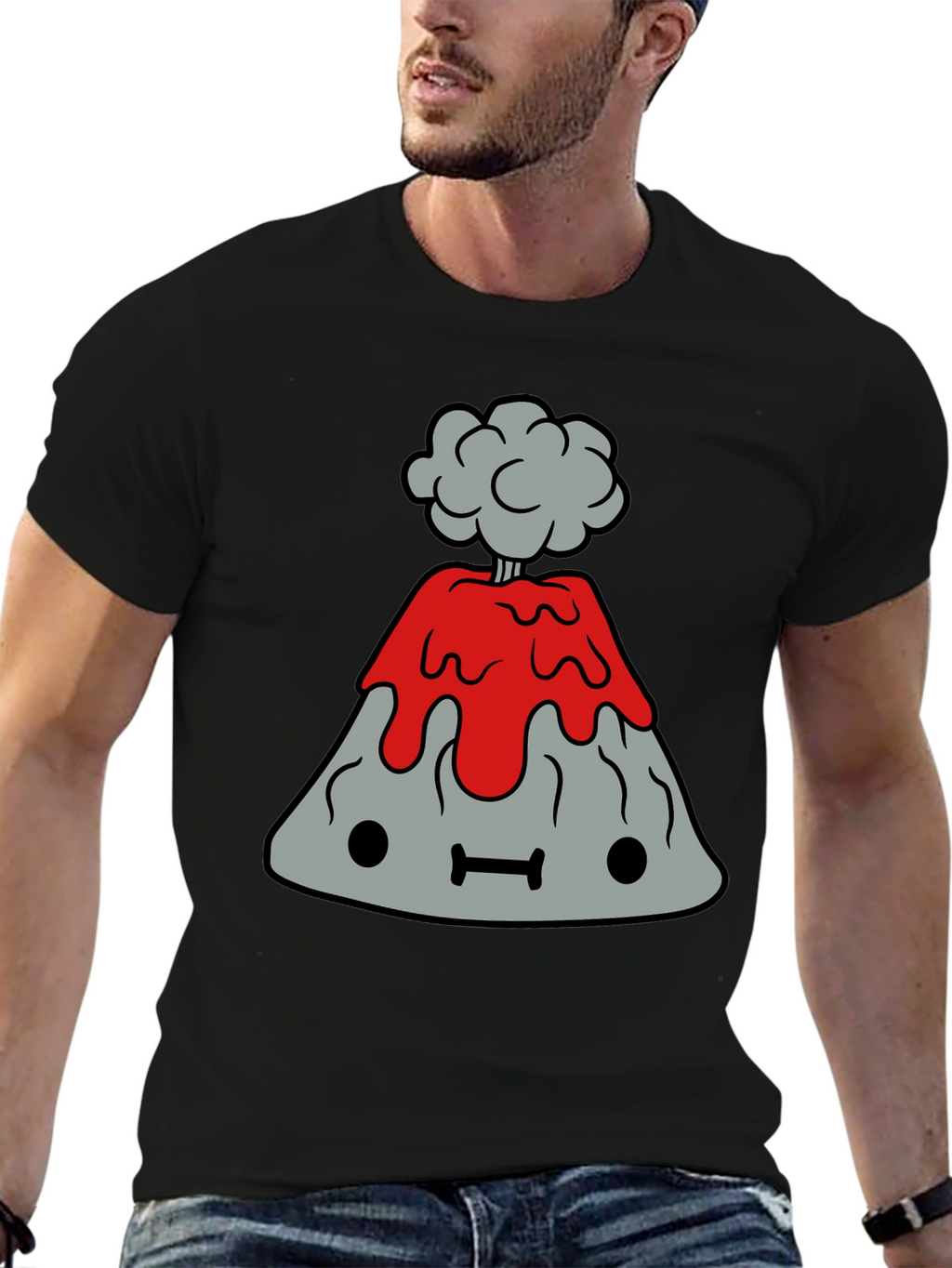 Cartoon Volcano Graphic Tee