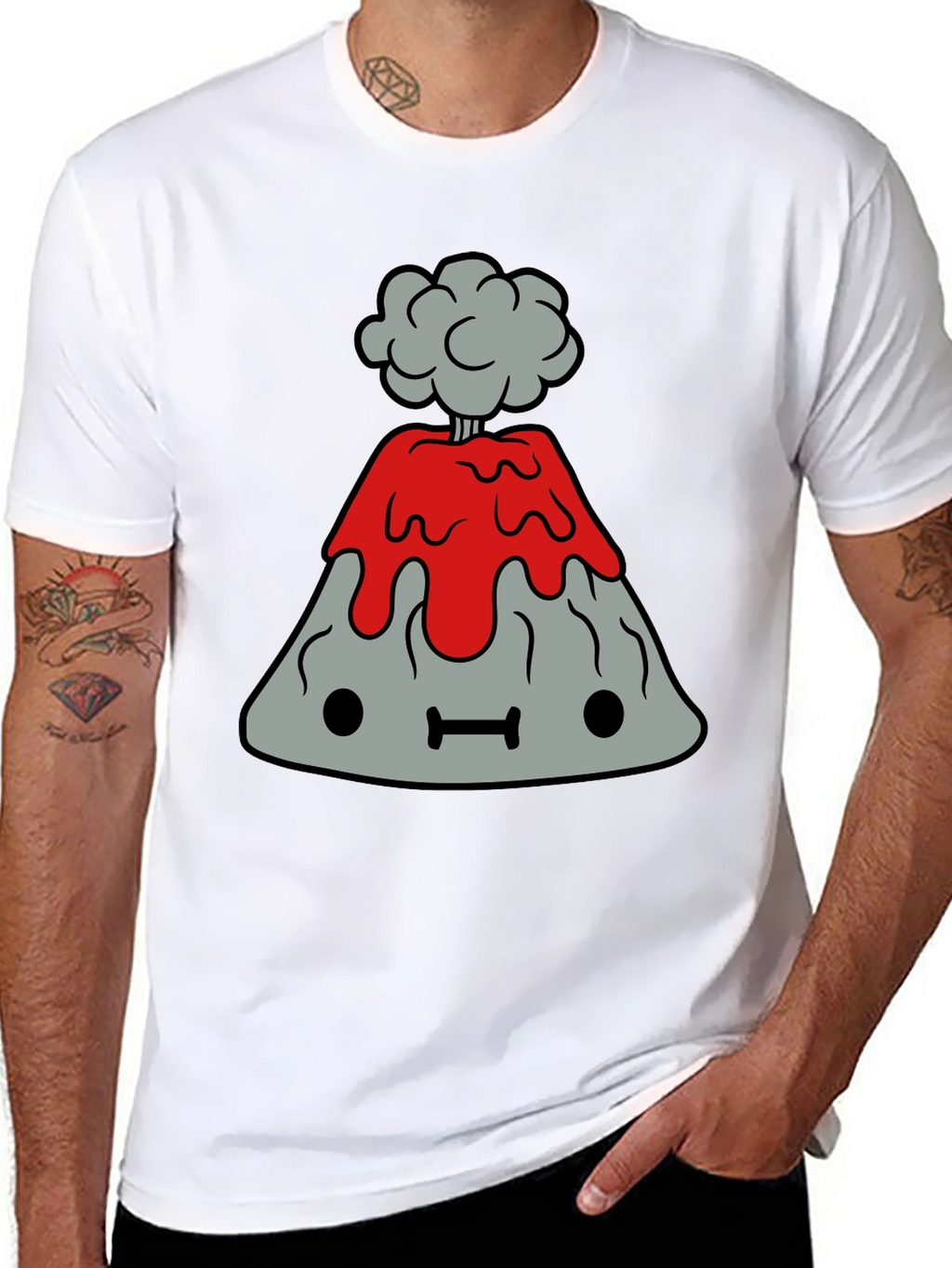 Cartoon Volcano Graphic Tee