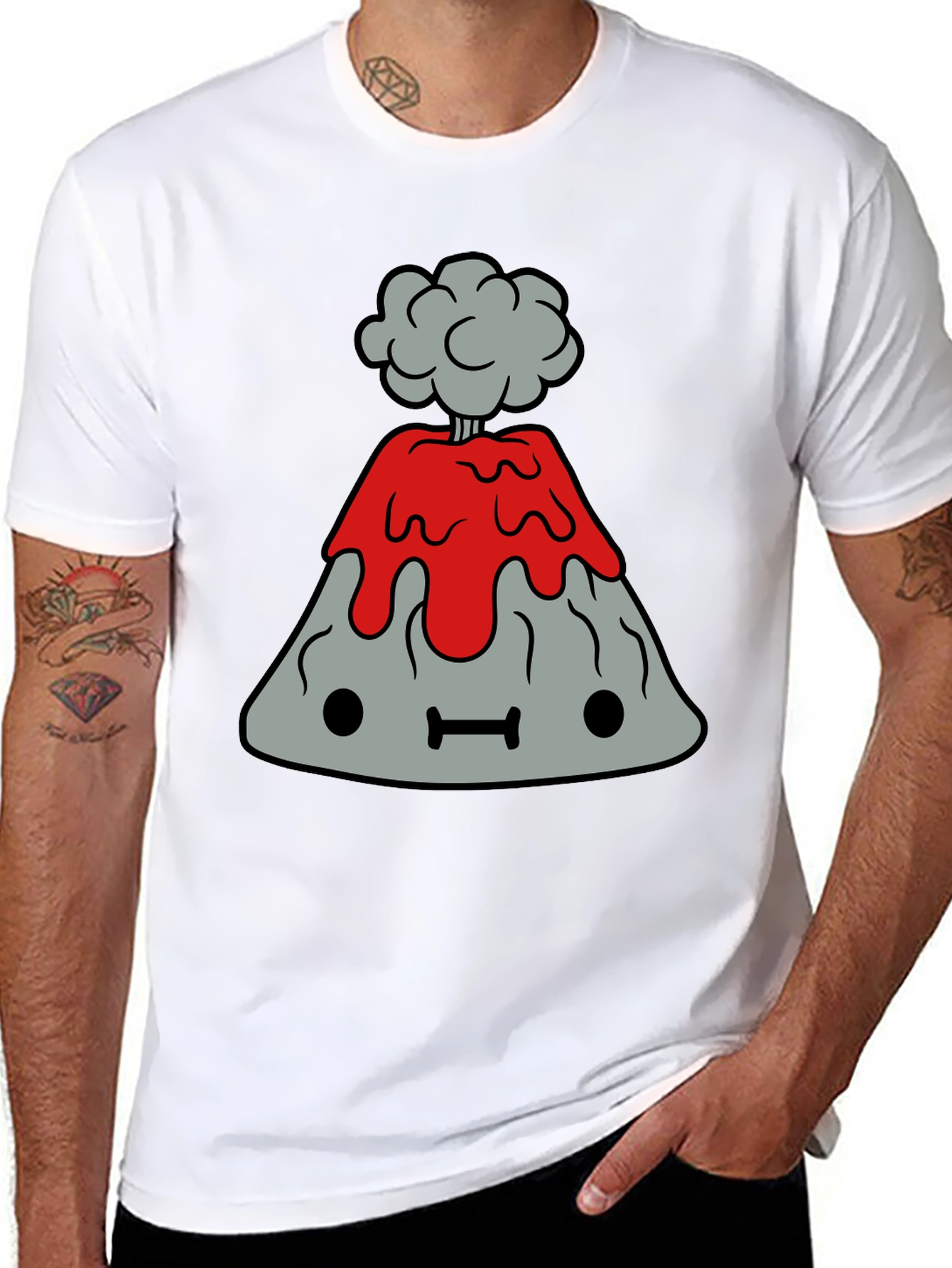 Cartoon Volcano Graphic Tee
