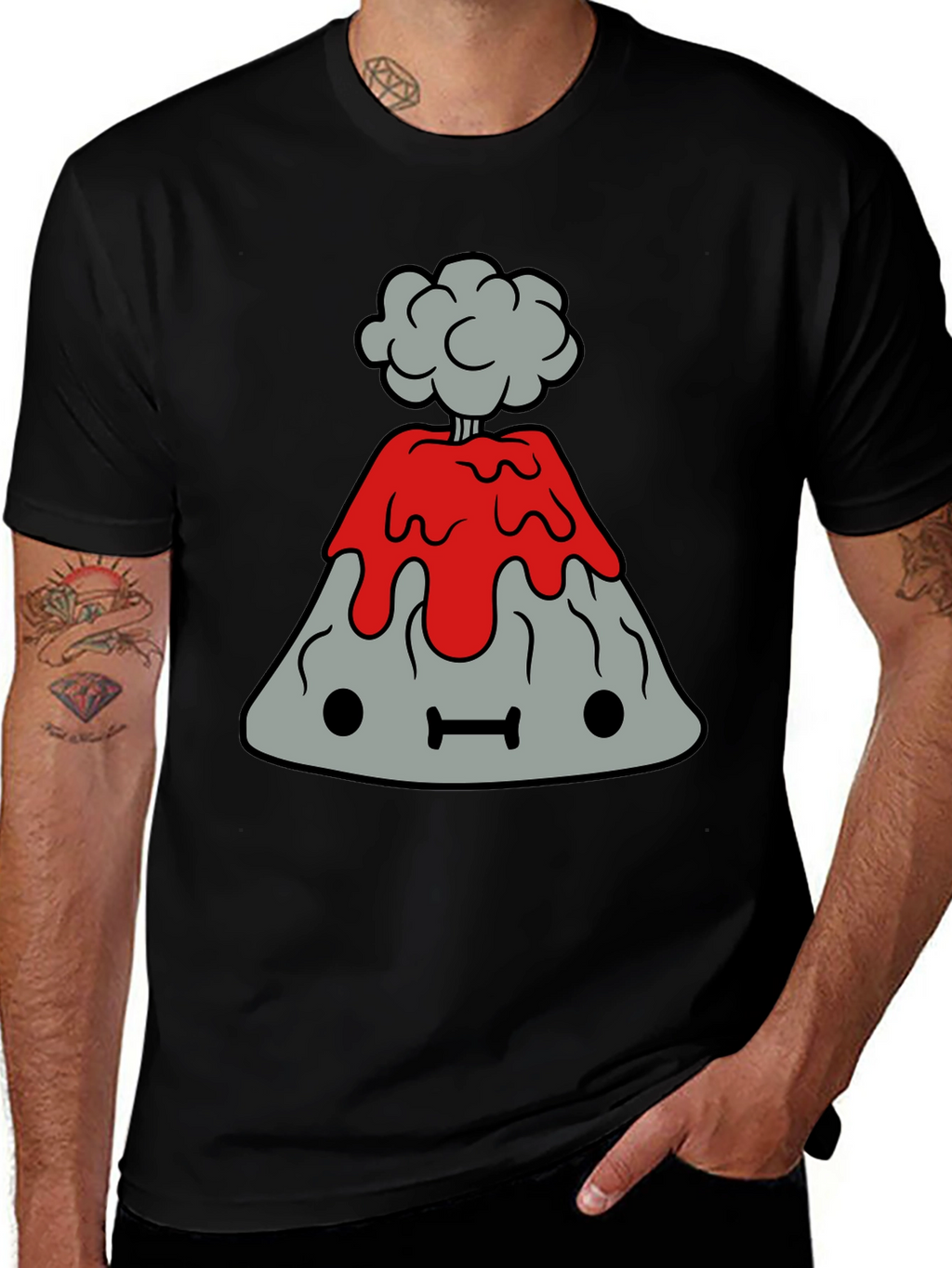 Cartoon Volcano Graphic Tee