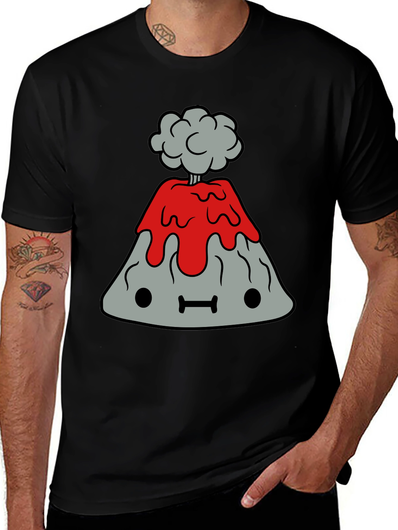 Cartoon Volcano Graphic Tee