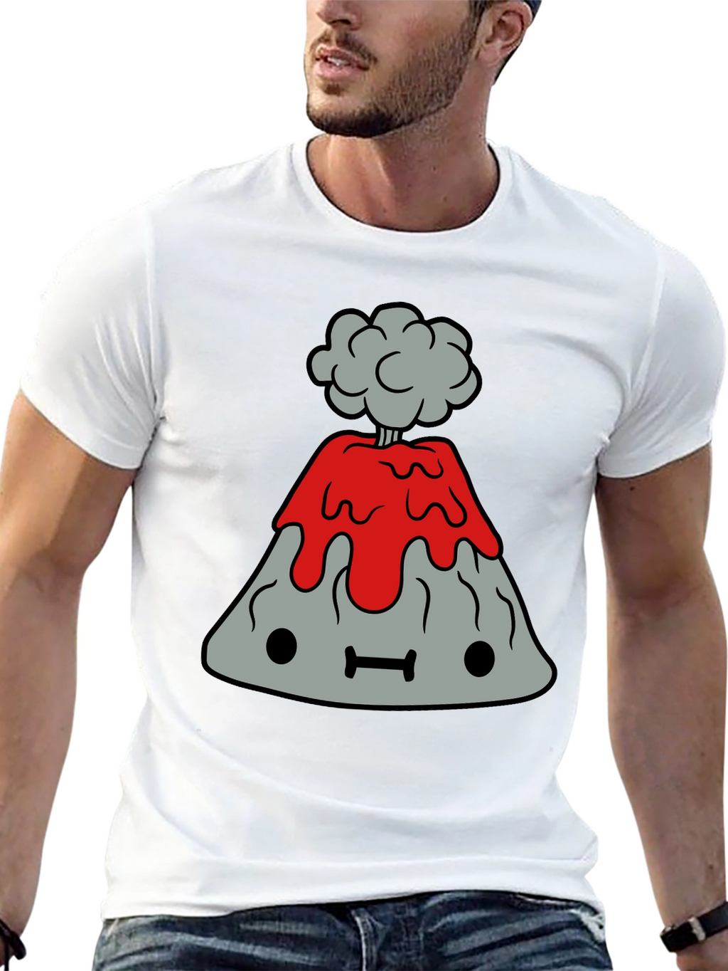 Cartoon Volcano Graphic Tee