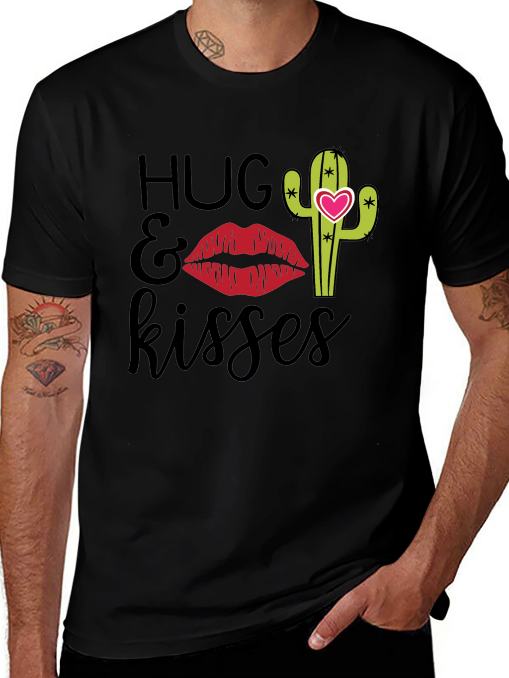 Hugs & Kisses Graphic Tee - Cactus Love Shirt