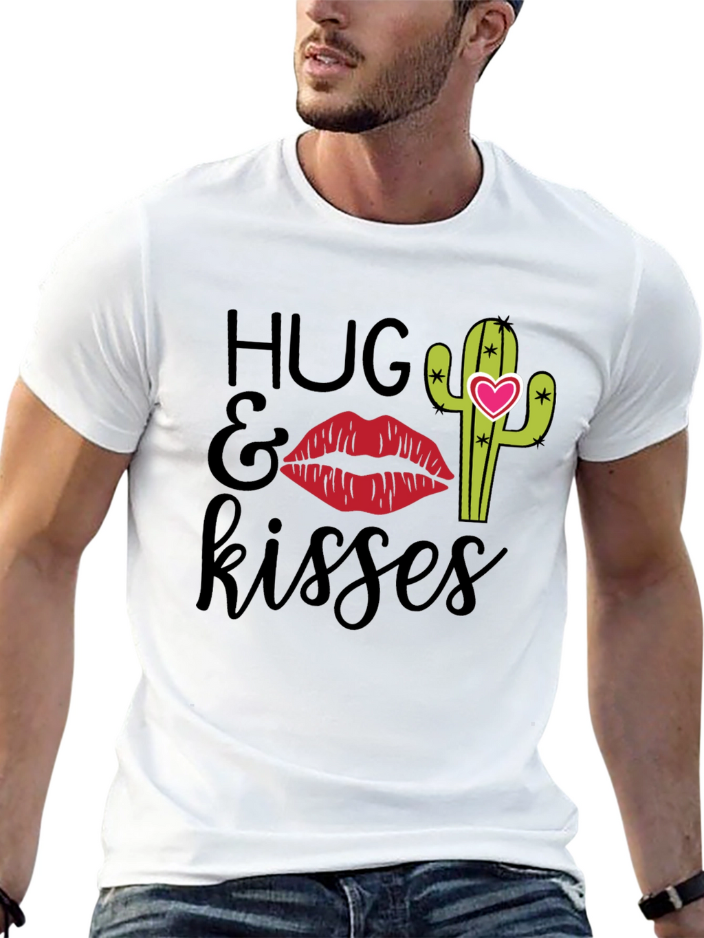 Hugs & Kisses Graphic Tee - Cactus Love Shirt