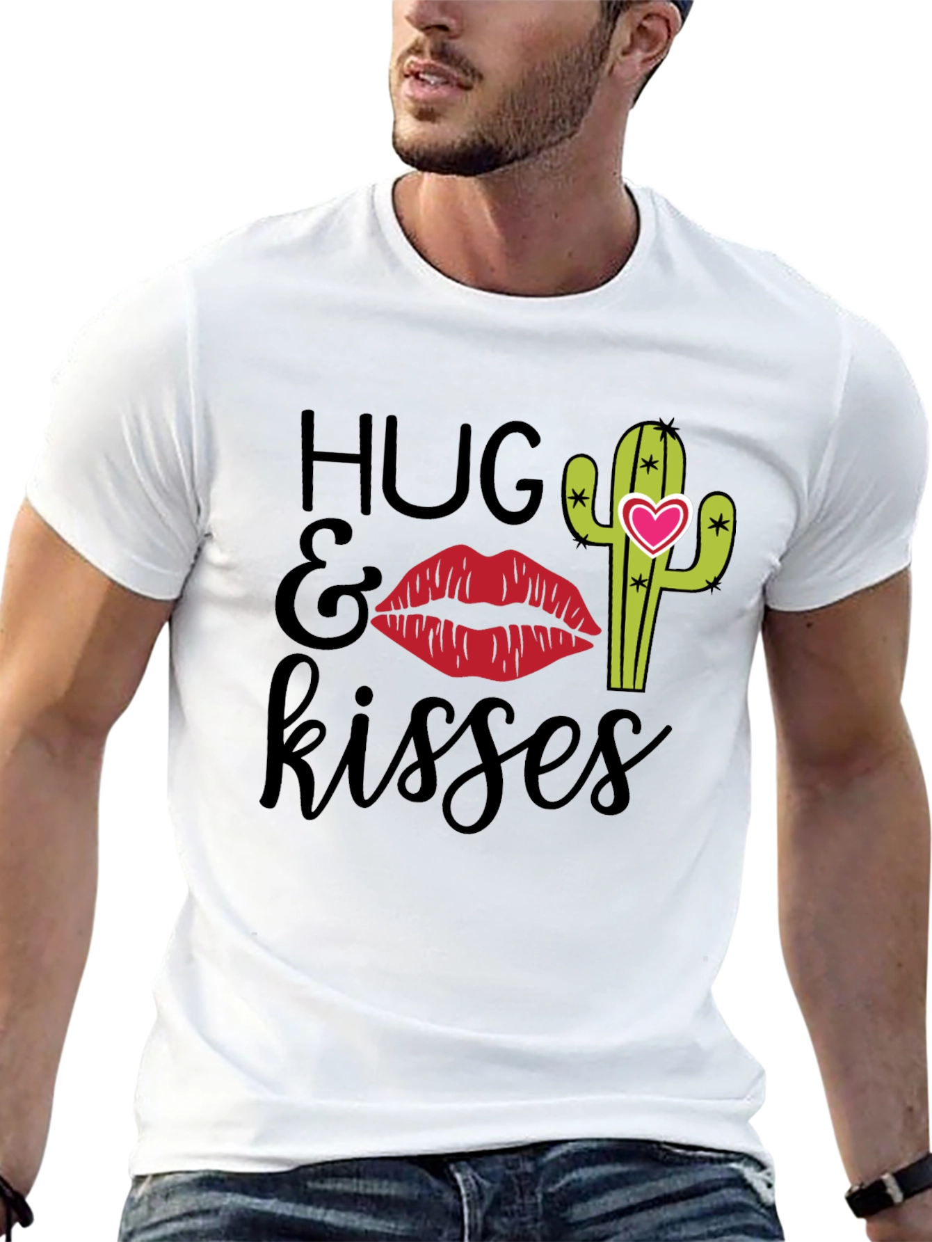 Hugs & Kisses Graphic Tee - Cactus Love Shirt