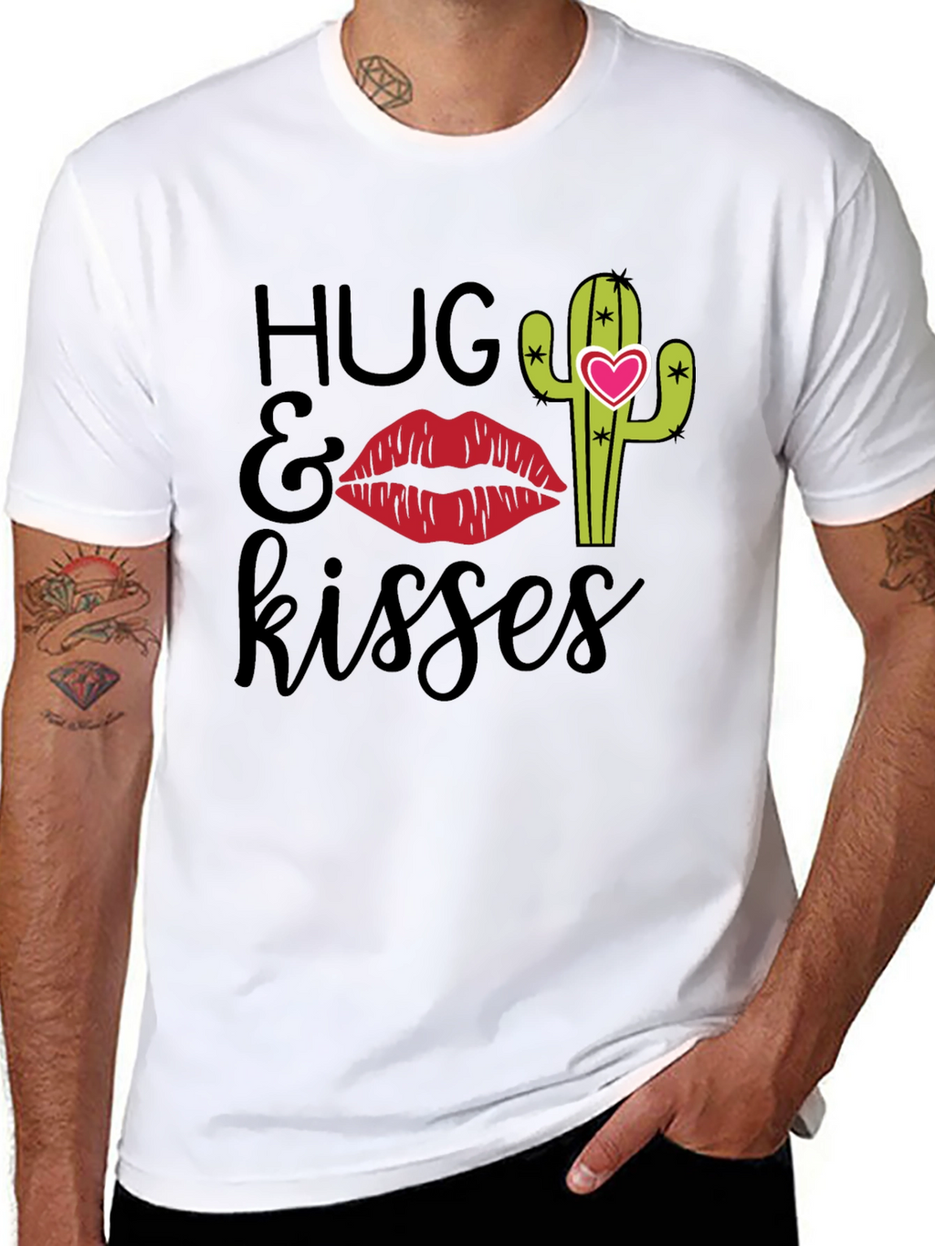 Hugs & Kisses Graphic Tee - Cactus Love Shirt