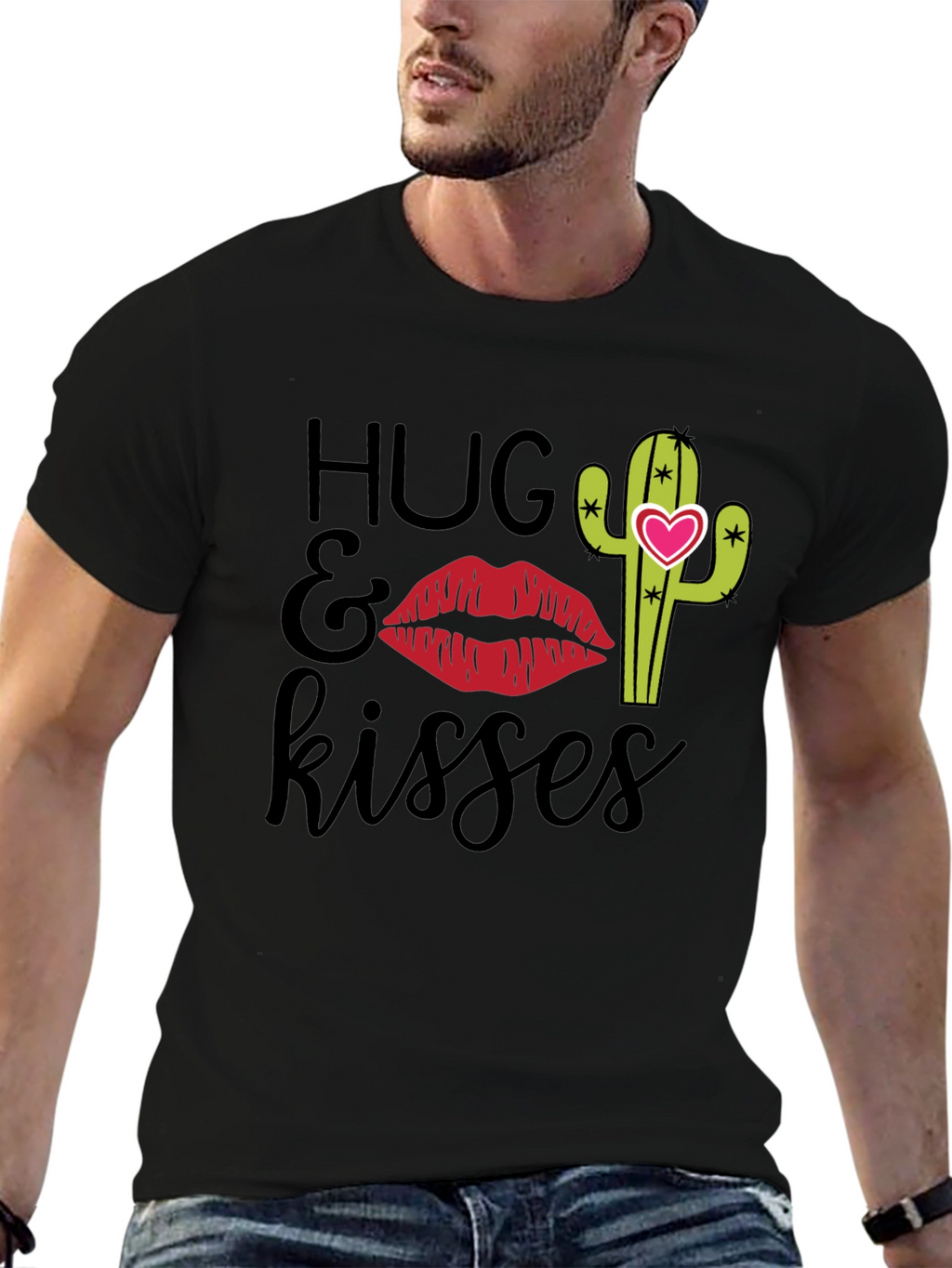 Hugs & Kisses Graphic Tee - Cactus Love Shirt
