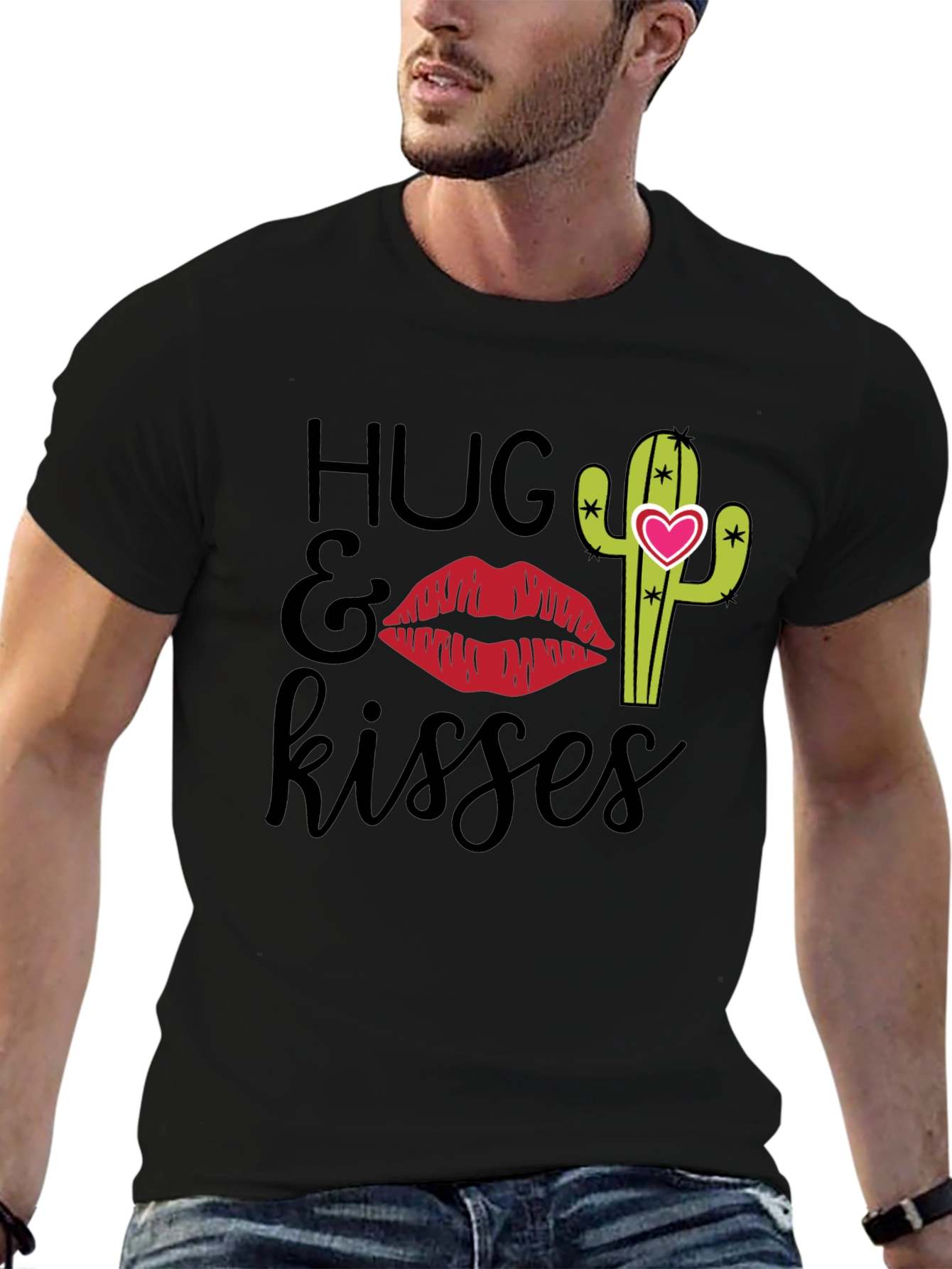 Hugs & Kisses Graphic Tee - Cactus Love Shirt